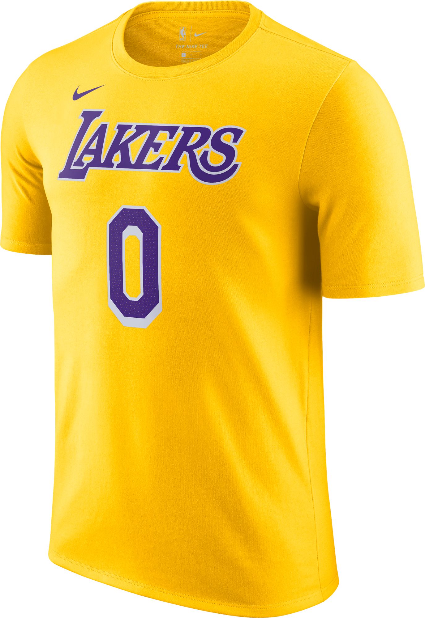 Nike Men's Los Angeles Lakers Russell Westbrook #0 Yellow Player T-Shirt product image