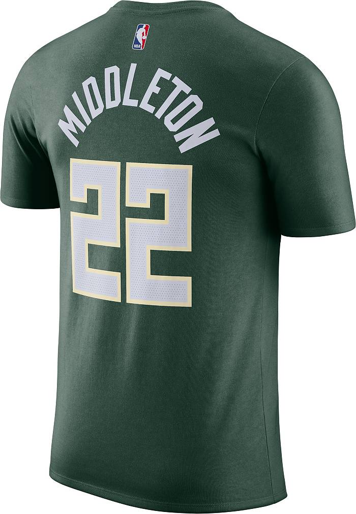 Nike Men's Milwaukee Bucks Khris Middleton #22 T-Shirt - XL - XL (extra Large)