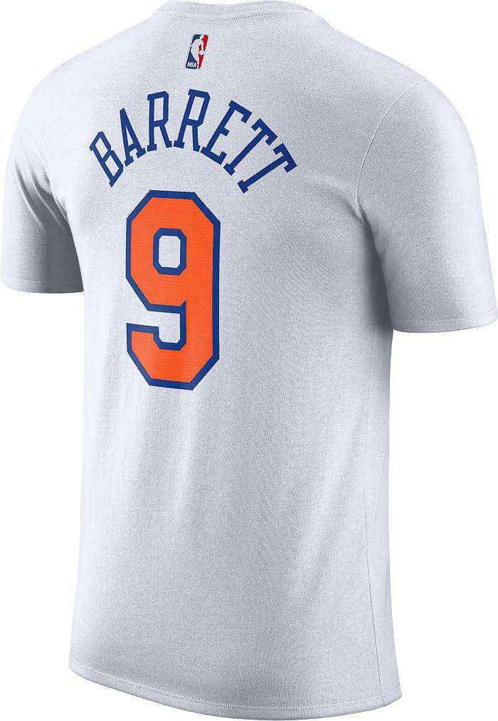 Men's Nike RJ Barrett Blue New York Knicks Name & Number T-Shirt