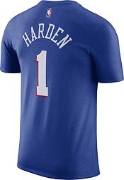 Youth Nike James Harden Royal Philadelphia 76ers Name & Number Performance  T-Shirt