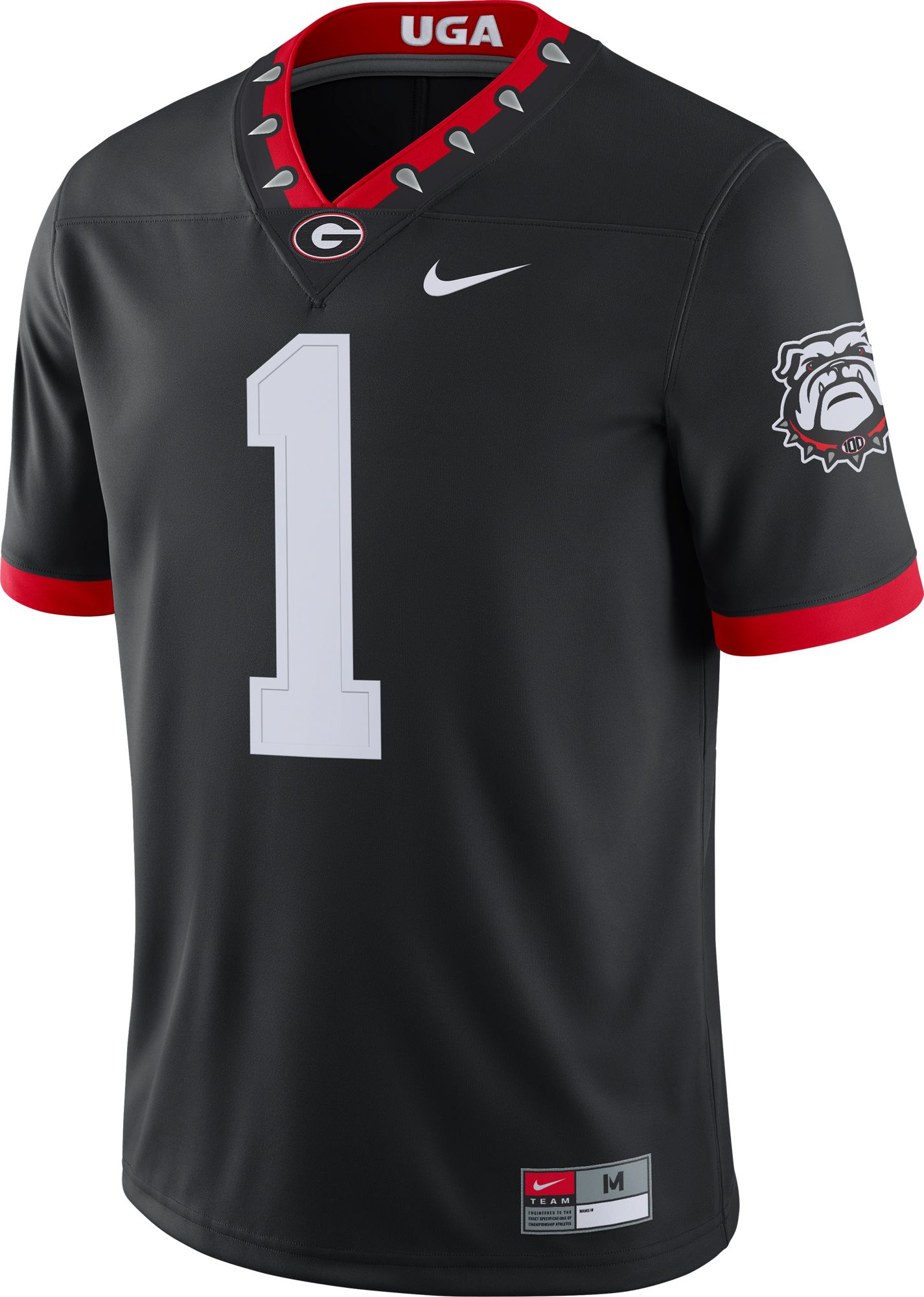 Nike Men's Georgia Bulldogs #1 '100th Anniversary' Game Football Black Jersey product image