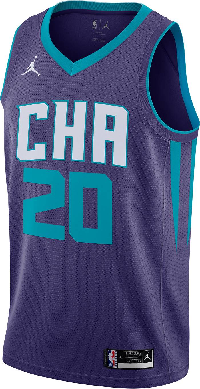 Jordan Men's 2022-23 City Edition Charlotte Hornets LaMelo Ball #1 Black Dri-Fit Swingman Jersey, Large