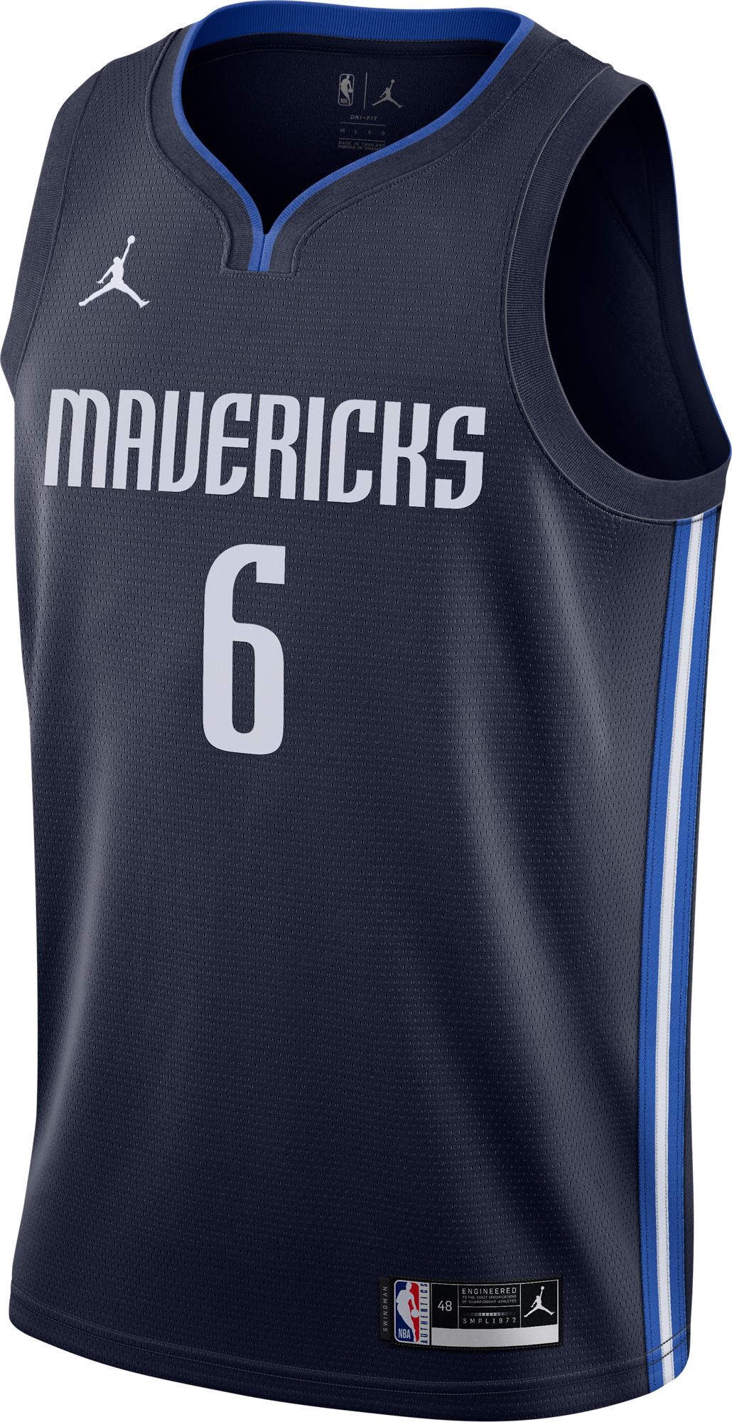 Jordan Men's Dallas Mavericks Kristaps Porzingis #6 Navy 2020-21 Dri-FIT Statement Swingman Jersey product image