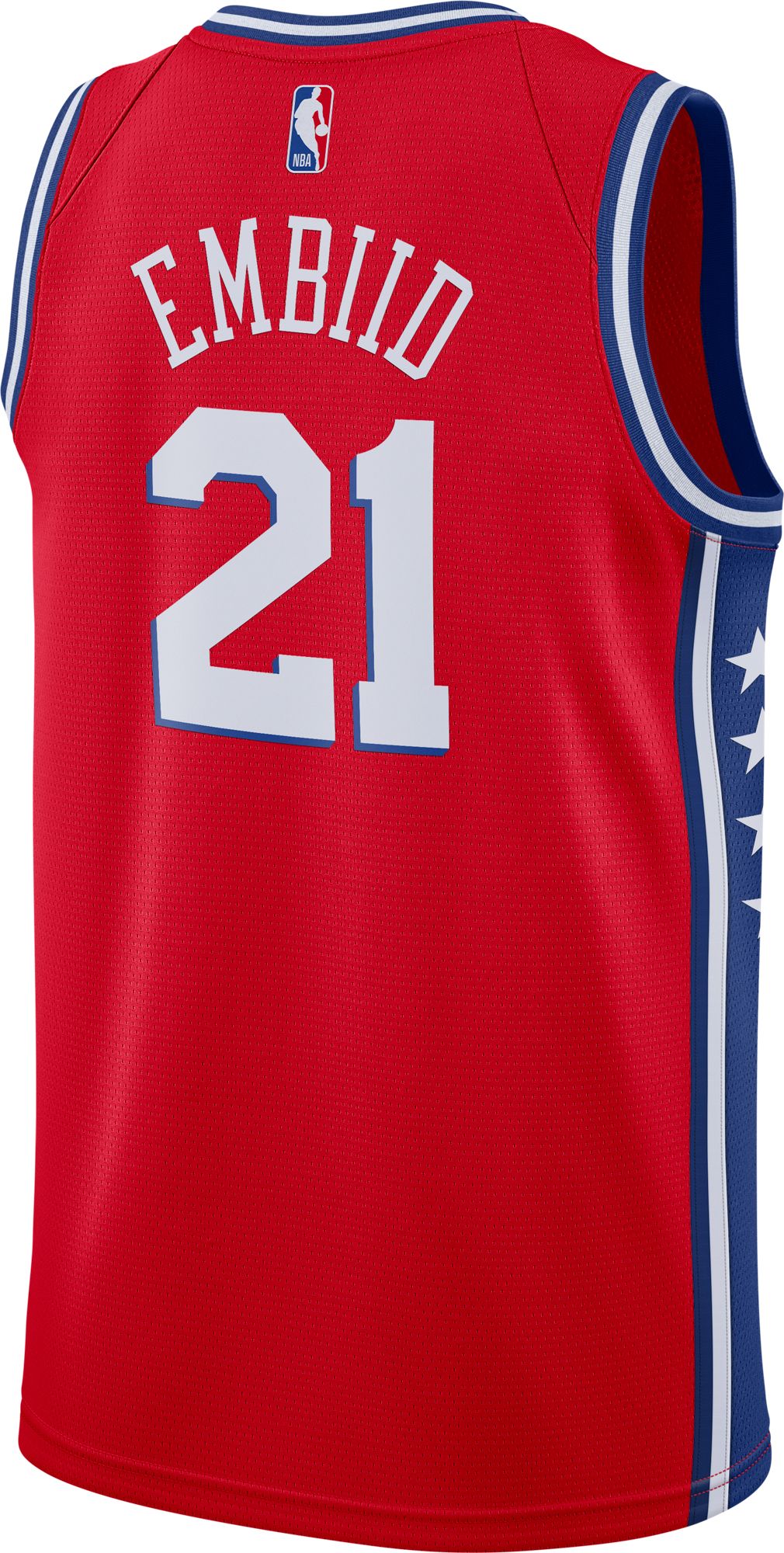 Red Jordan NBA Philadelphia 76ers Embiid #21 Swingman Jersey