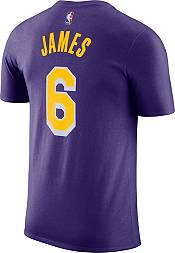 Jordan Men's Los Angeles Lakers LeBron James #6 Purple T-Shirt product image