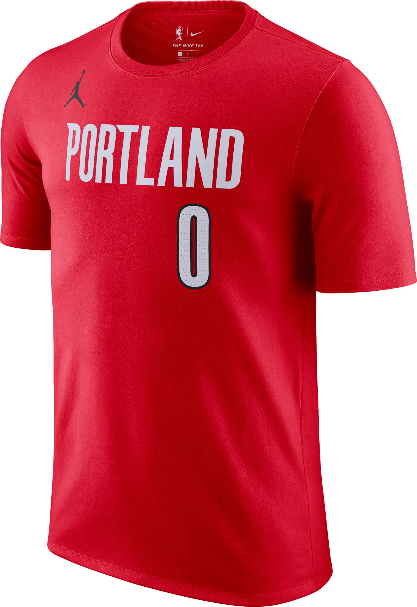 Jordan Men's Portland Trail Blazers Damian Lillard #0 Red Statement T-Shirt product image