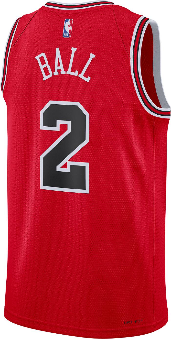 Nike Youth 2022-23 City Edition Chicago Bulls Lonzo Ball #2 White Dri-FIT Swingman Jersey