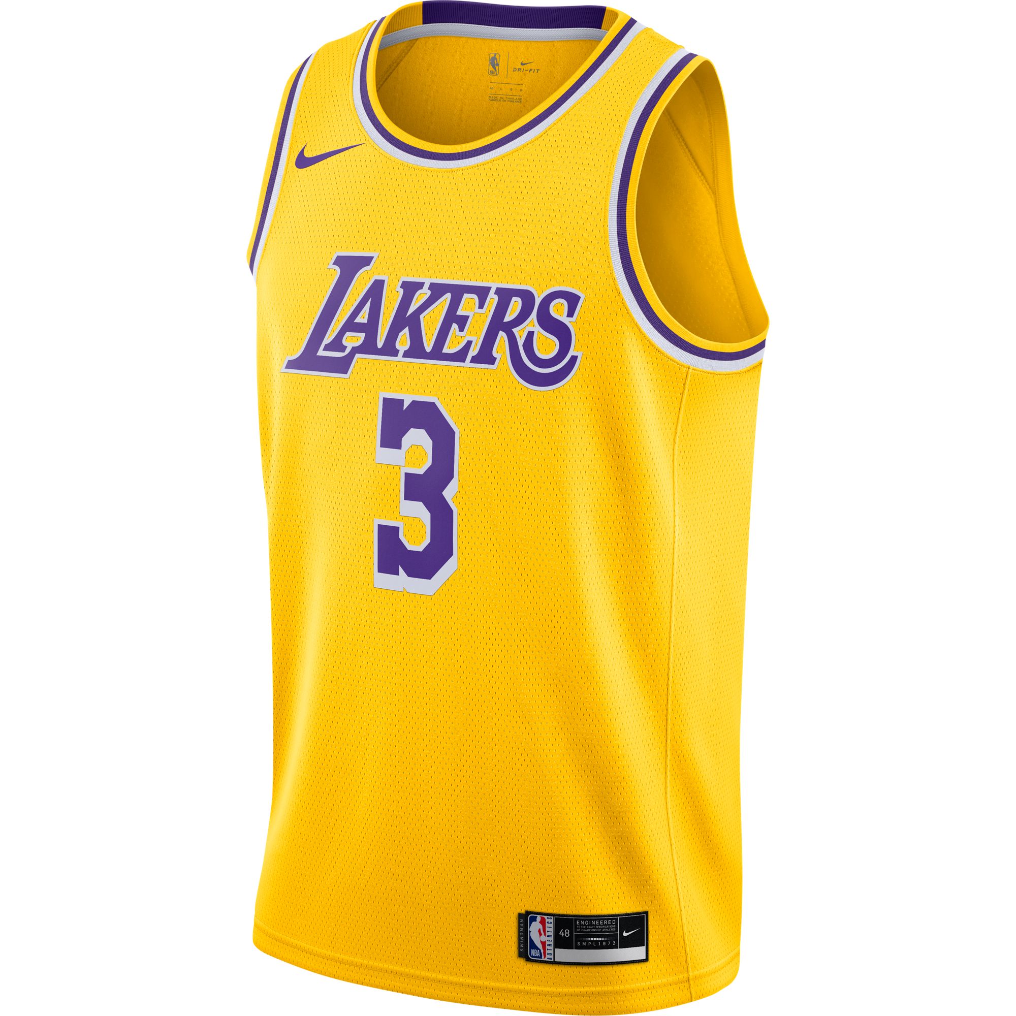 Nike Men's Los Angeles Lakers Anthony Davis #3 Yellow Icon Jersey product image