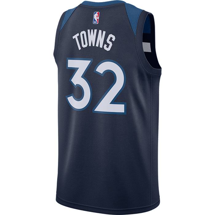 Nike / Men's 2021-22 City Edition Minnesota Timberwolves Karl-Anthony Towns  #32 Blue Cotton T-Shirt