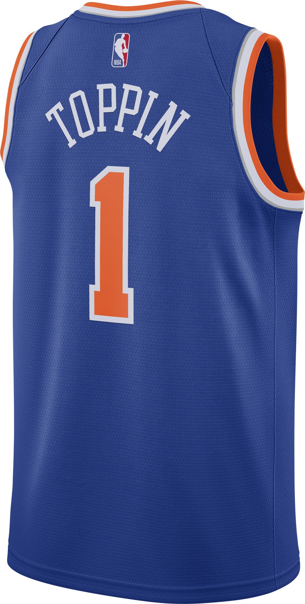 Nike Men's New York Knicks Obi Toppin #1 Blue Dri-FIT Swingman Jersey product image