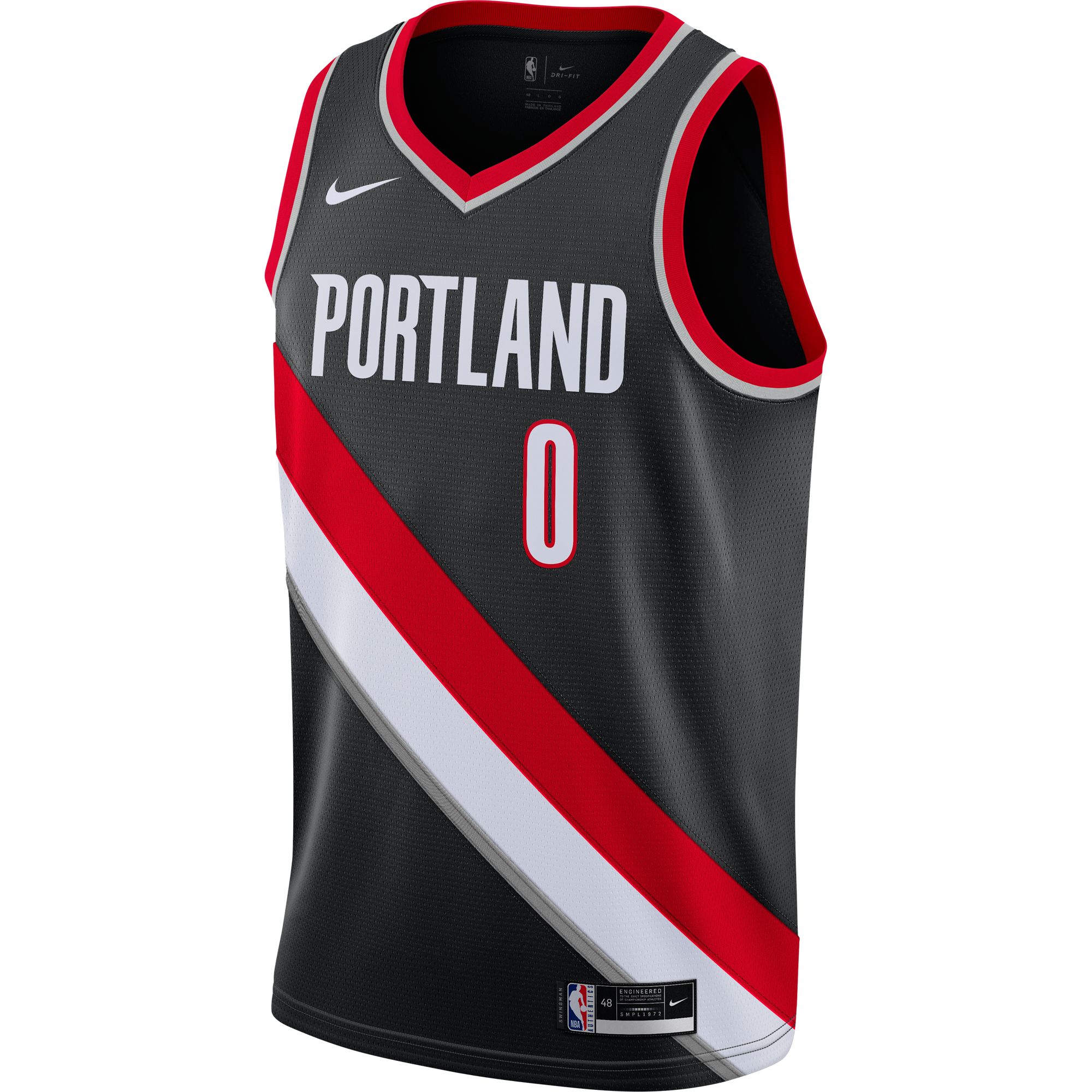 Nike Men's Portland Trail Blazers Damian Lillard #0 Black Icon Jersey product image
