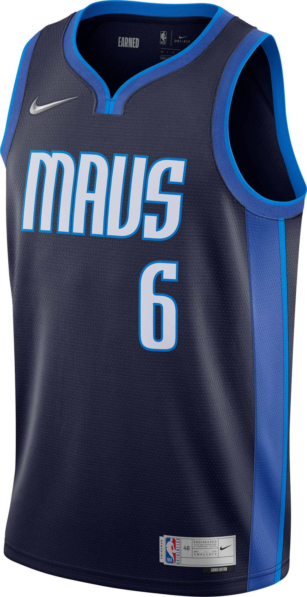 Nike Men's Dallas Mavericks 2021 Earned Edition Kristaps Porzingis Dri-FIT Swingman Jersey product image