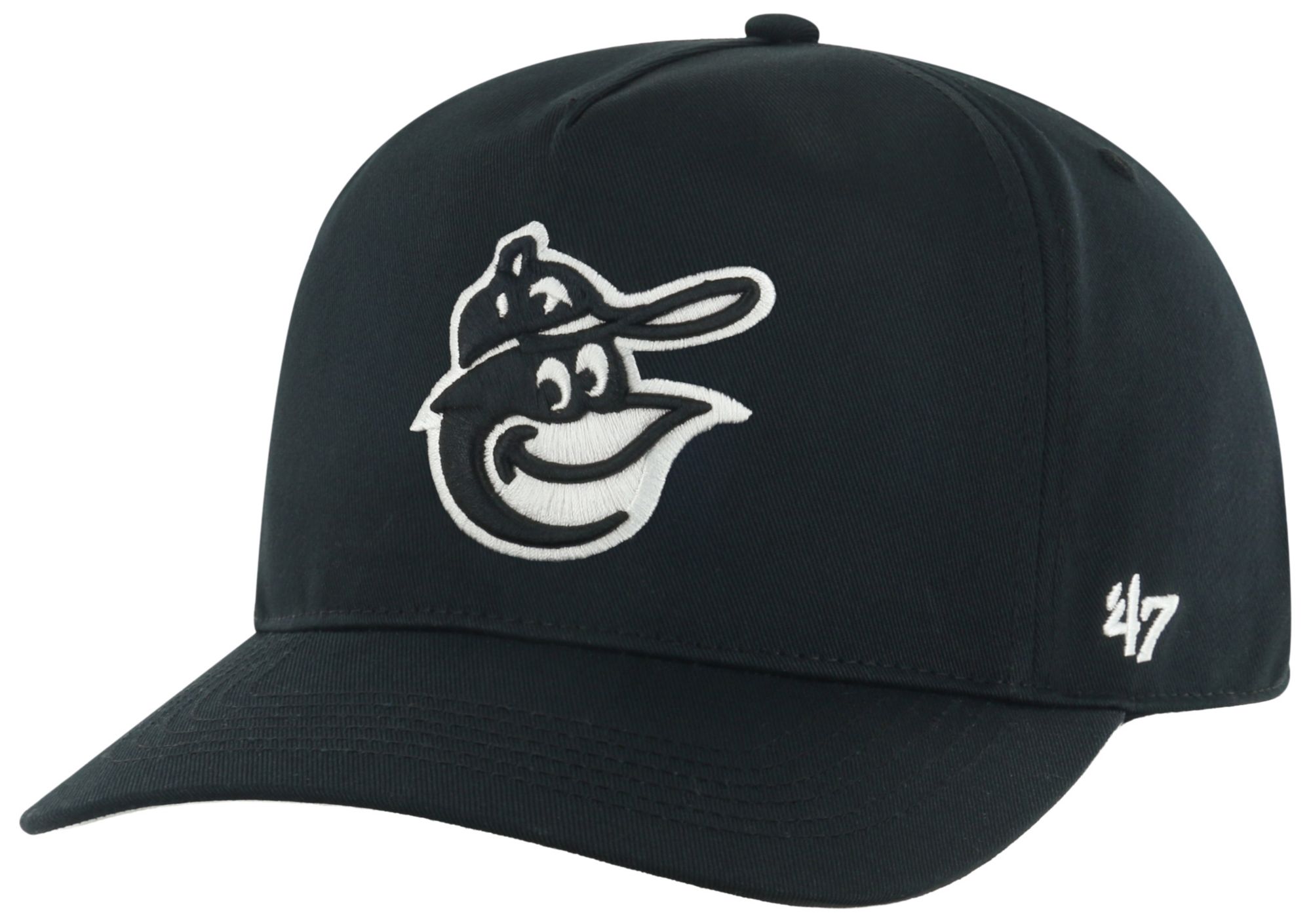 '47 Adult Baltimore Orioles Black Black&White Sure Shot Hitch Adjustable Hat product image