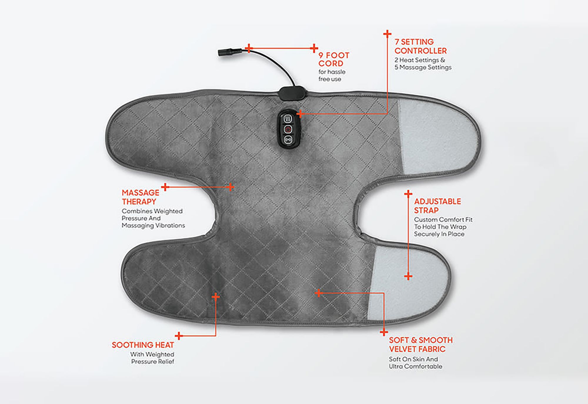 Sharper Image Calming Heat Massaging Knee Wrap product image