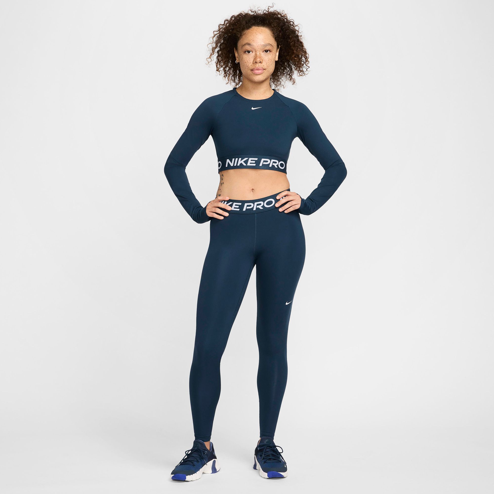 Nike Women's Pro Mid-Rise Mesh-Paneled Leggings Dick's Sporting