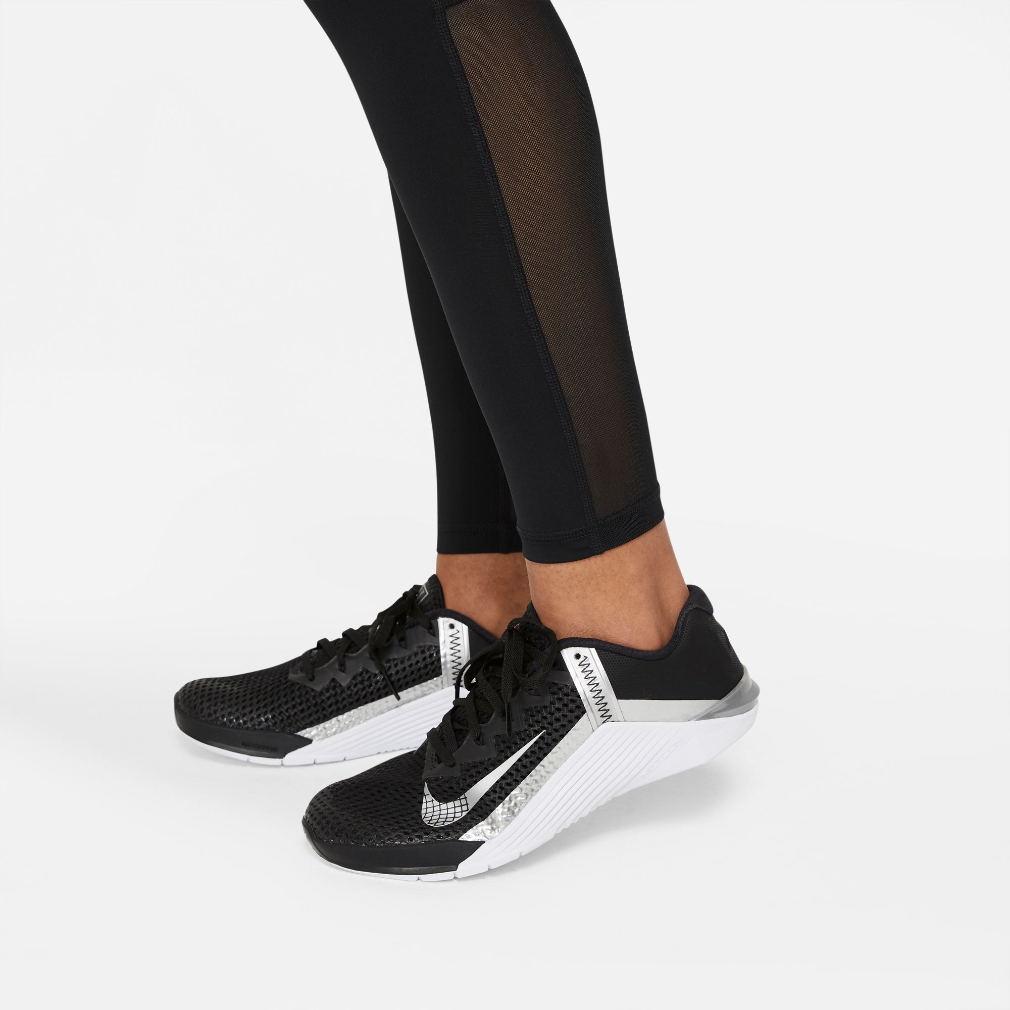 Nike Women's Pro Mid-Rise Mesh-Paneled Leggings product image