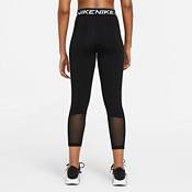 Nike Pro 365 Plus Size 1X Leggings Mid Rise Cropped Mesh Panel Black  AV9747-010