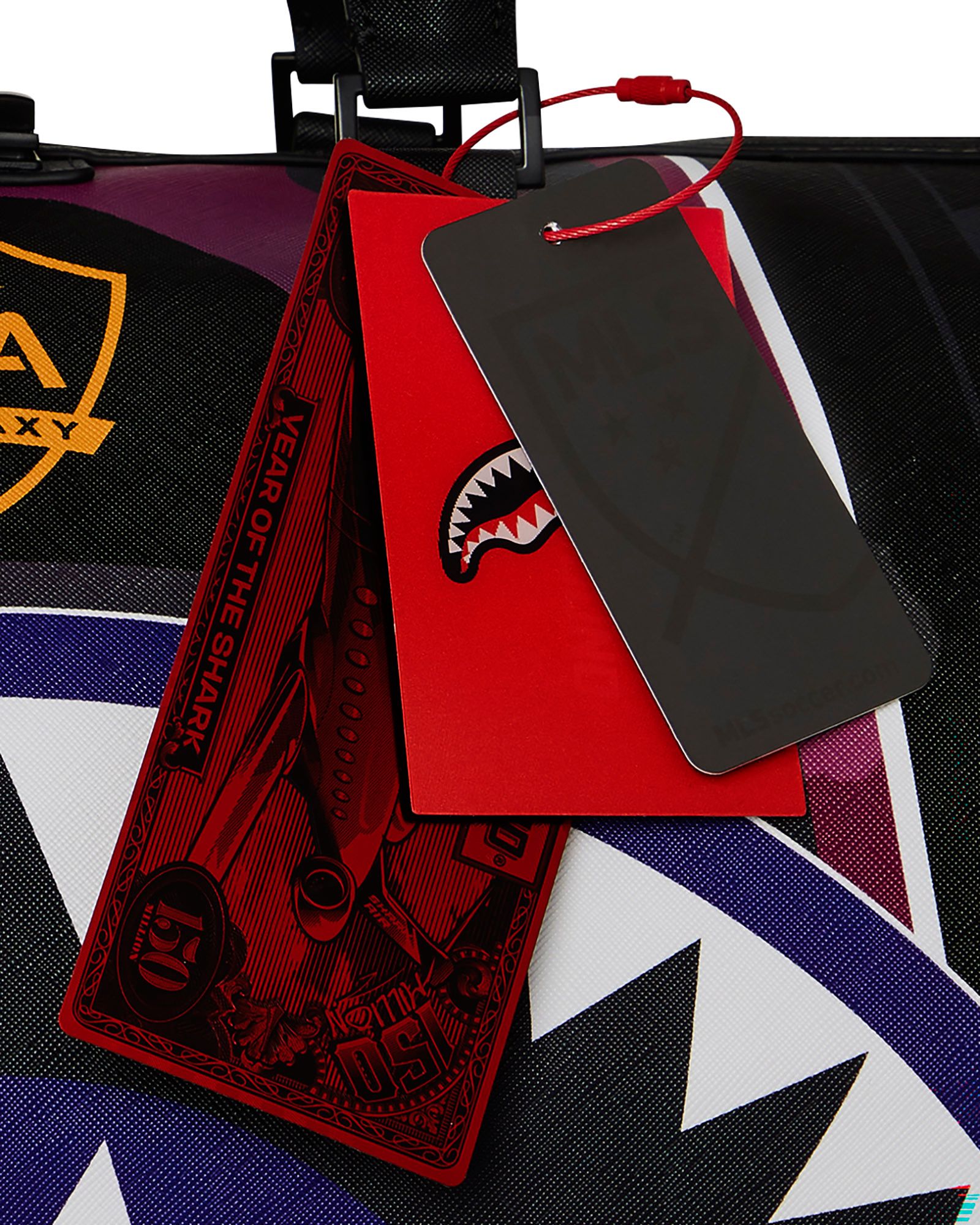 Sprayground LA Galaxy Stripe Shark Duffle Bag product image