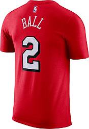 Nike Men's 2021-22 City Edition Chicago Bulls Lonzo Ball #2 Red Cotton T-Shirt product image