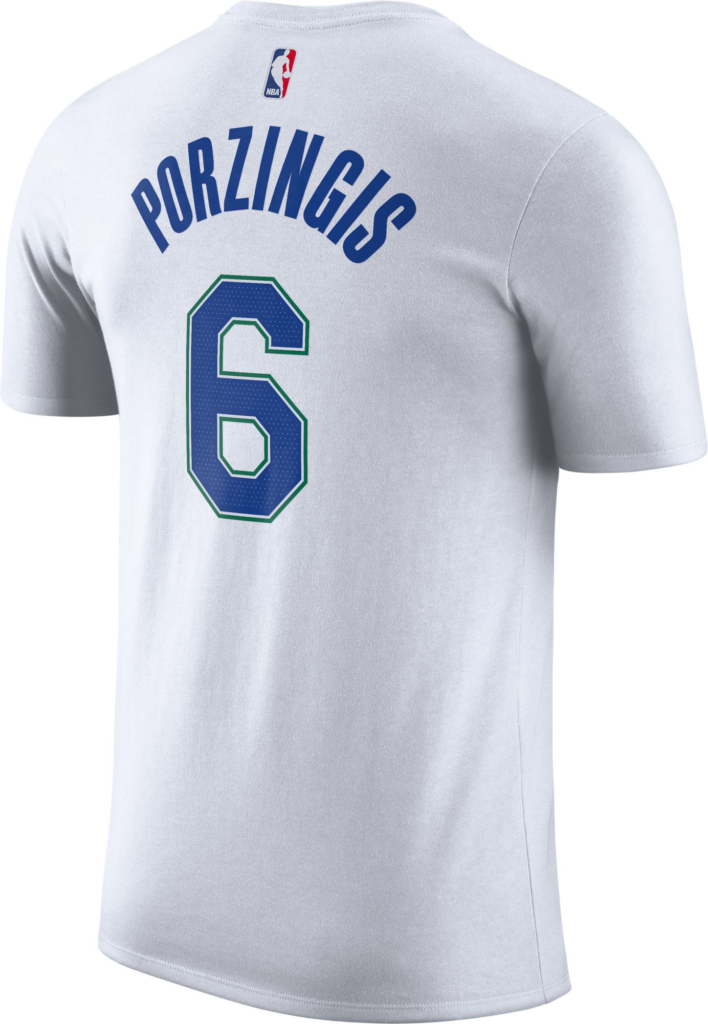 Nike Men's 2021-22 City Edition Dallas Mavericks Kristaps Porzingis #6 White Cotton T-Shirt product image