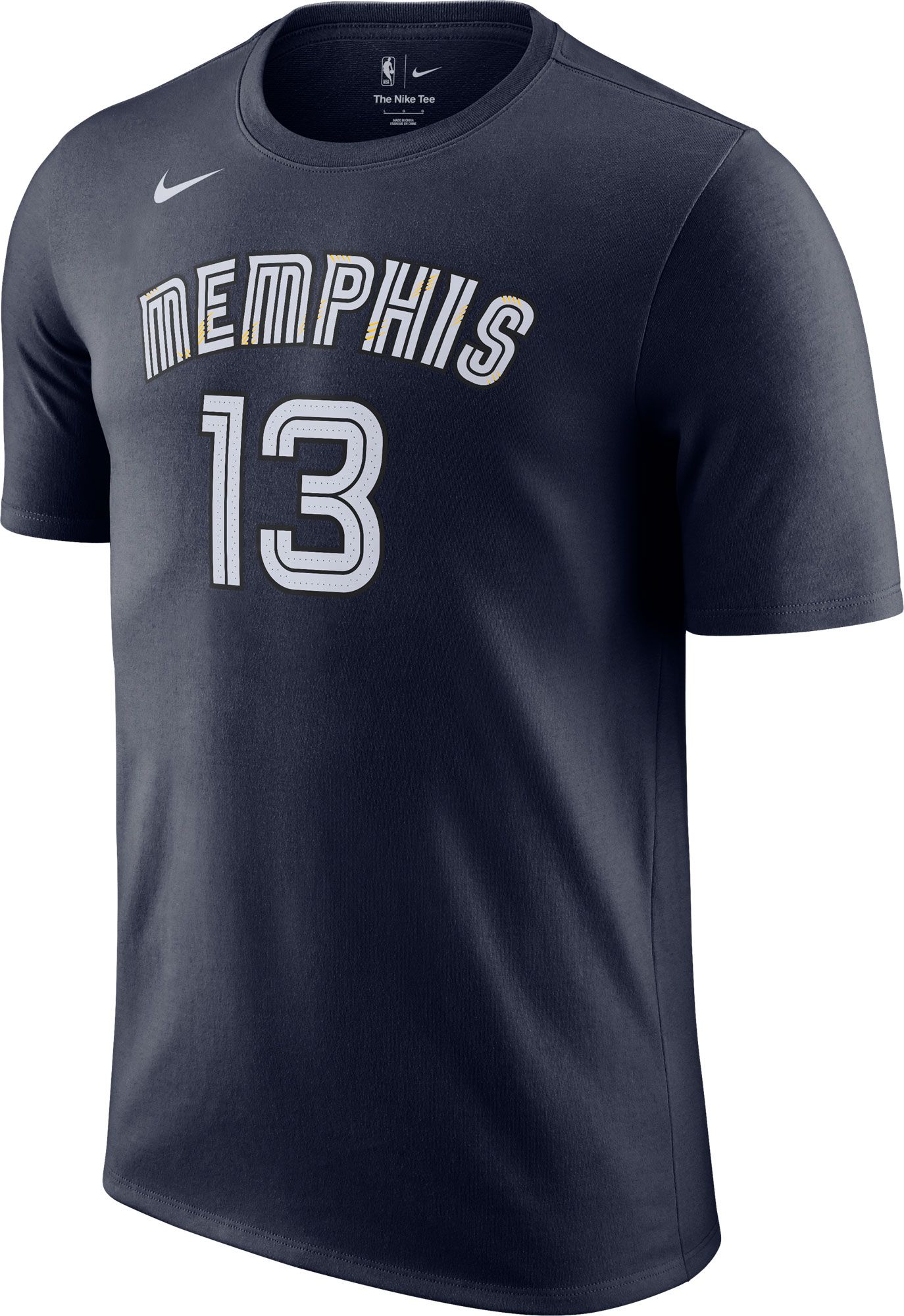 Nike Men's 2021-22 City Edition Memphis Grizzlies Jaren Jackson Jr #13 Blue Cotton T-Shirt product image