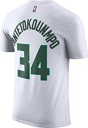 Nike Men's 2021-22 City Edition Milwaukee Bucks Giannis Antetokounmpo #34 White Cotton T-Shirt product image