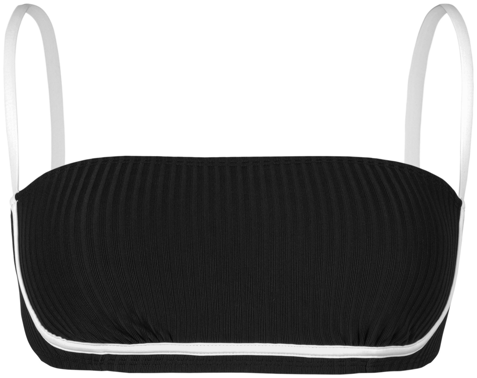 Cupshe Women's Ribbed Contrast Trim Bandeau Bikini Top product image