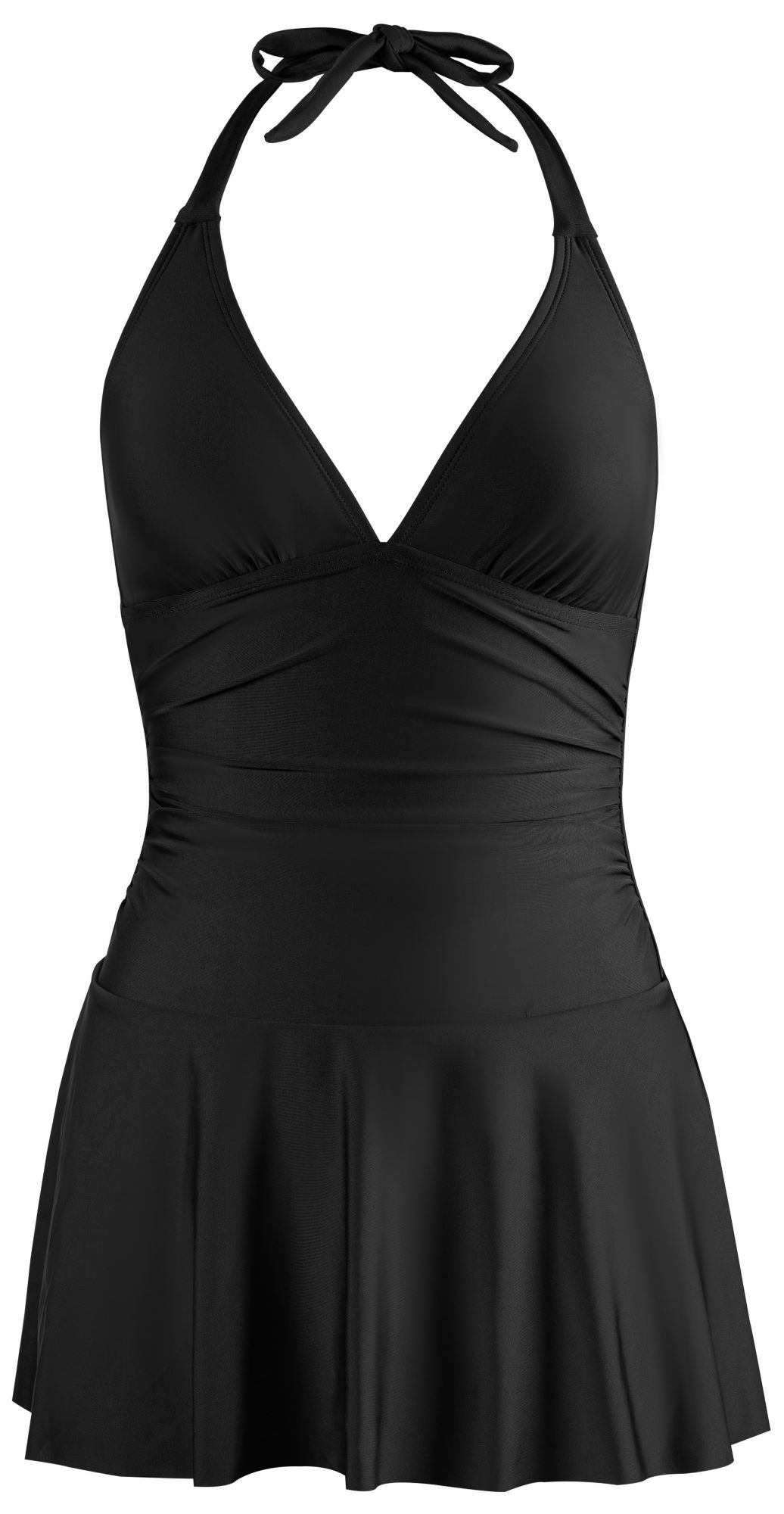 Cupshe Women's Black Halter Swim Dress product image