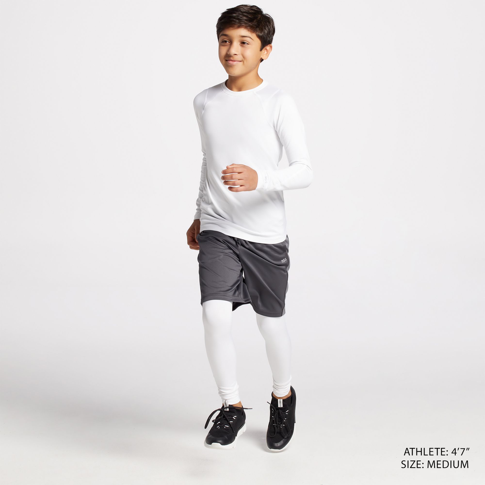 DSG Boys' Cold Weather Compression Tights, XS, Pure White