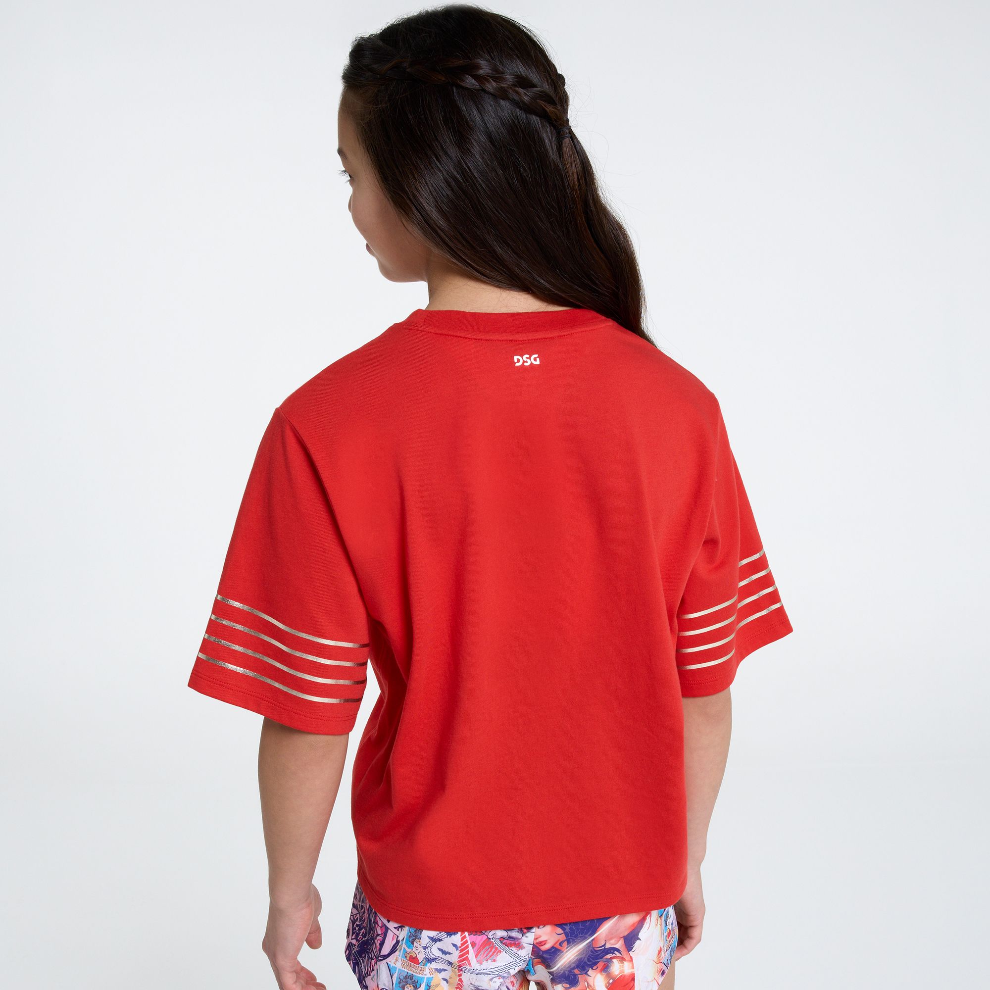 DC x DSG Girls' Wonder Woman Unbreakable Red Washed Graphic T-Shirt product image