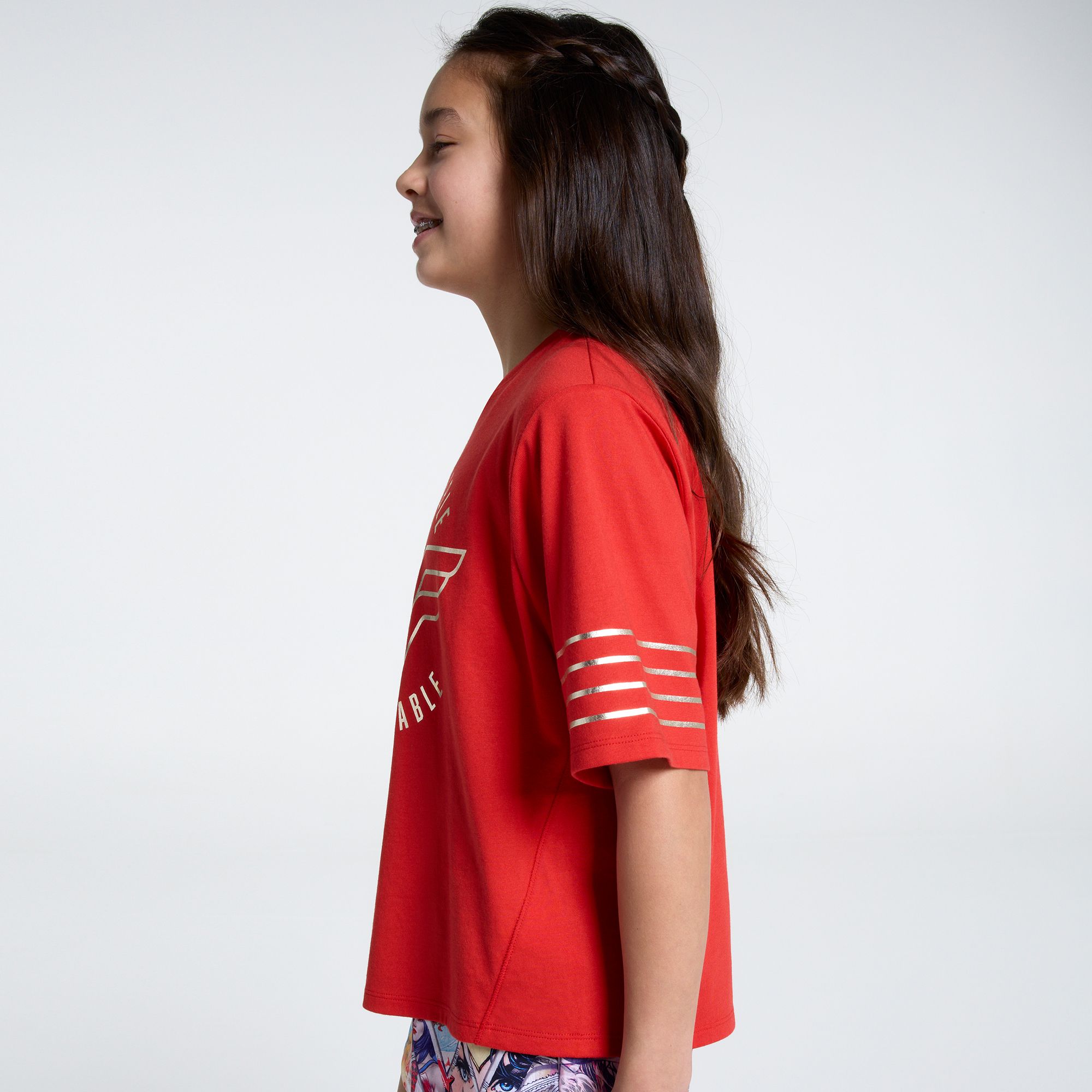 DC x DSG Girls' Wonder Woman Unbreakable Red Washed Graphic T-Shirt product image