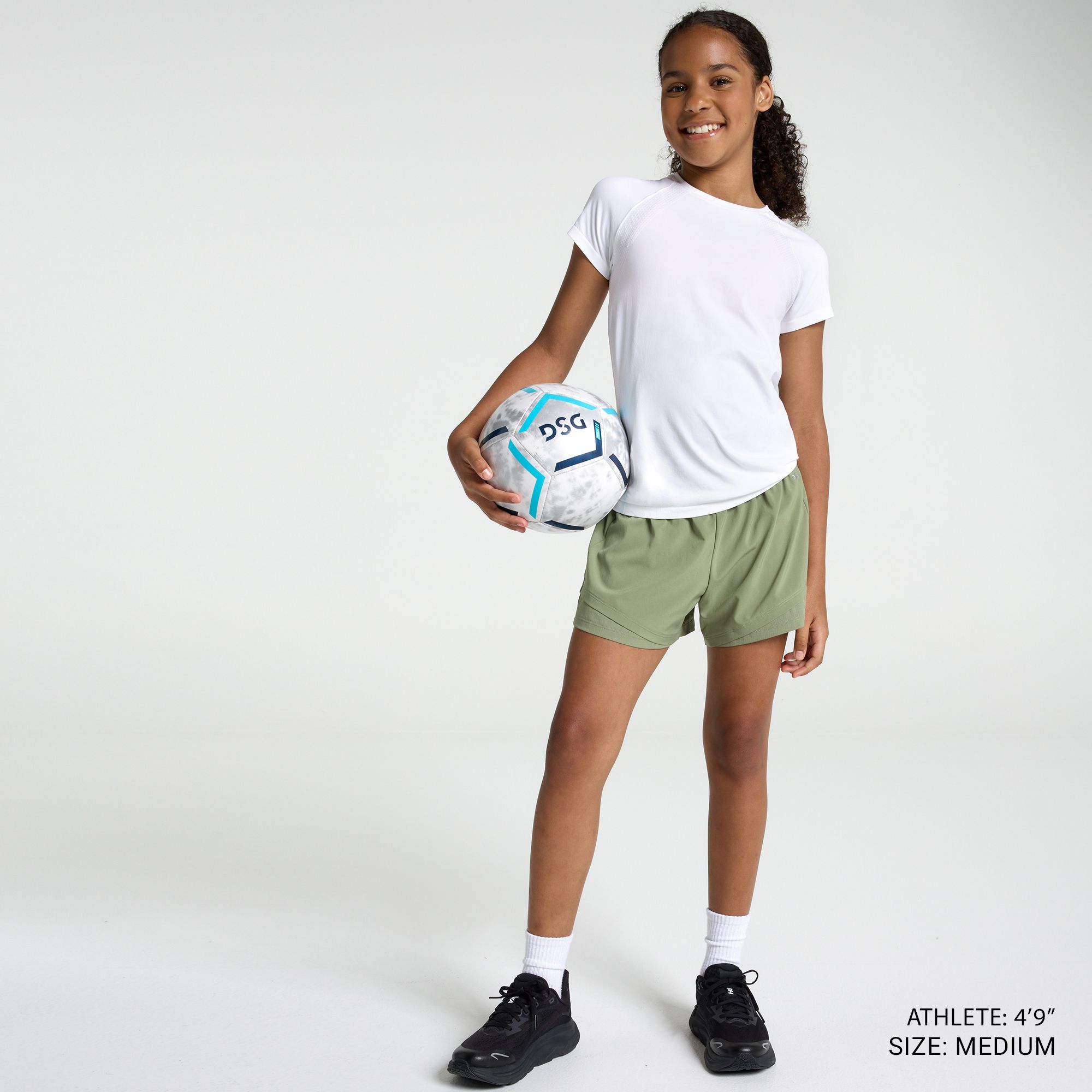 DSG Girls' Tiered Lightweight Knit Waistband Shorts product image