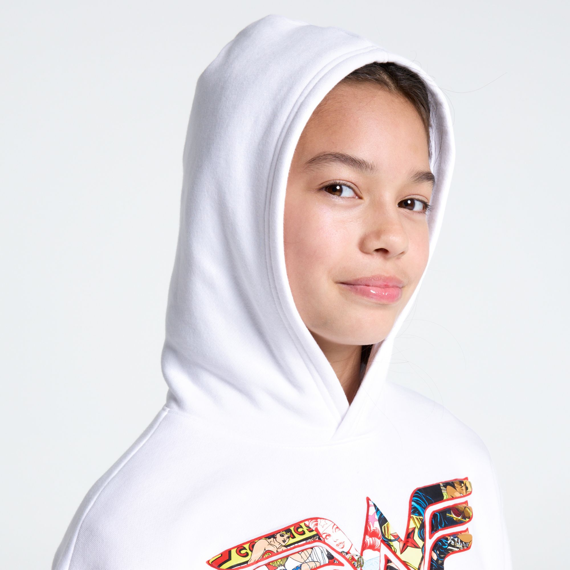 DC x DSG Girls' Wonder Woman White Classic Fleece Hoodie product image