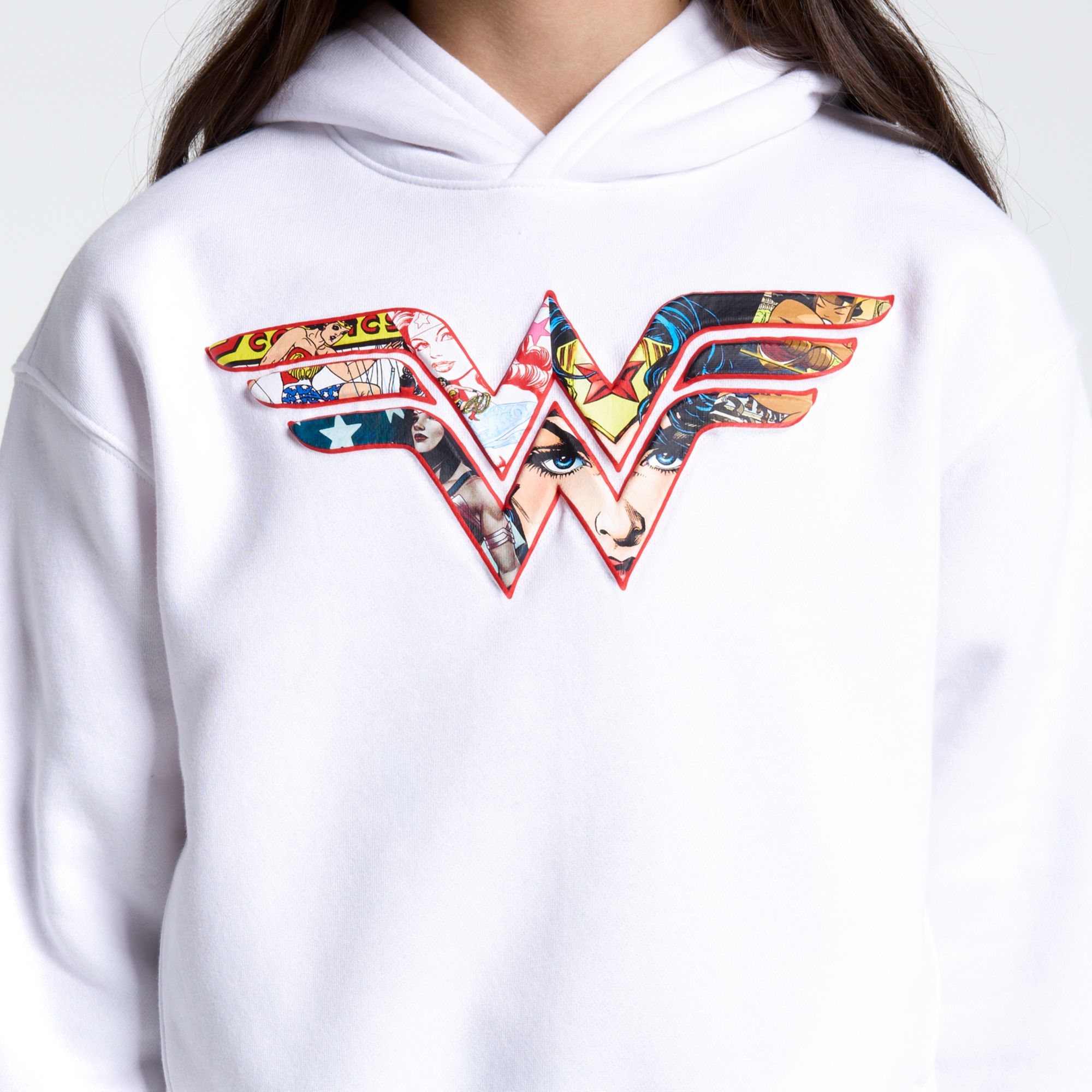 DC x DSG Girls' Wonder Woman White Classic Fleece Hoodie product image