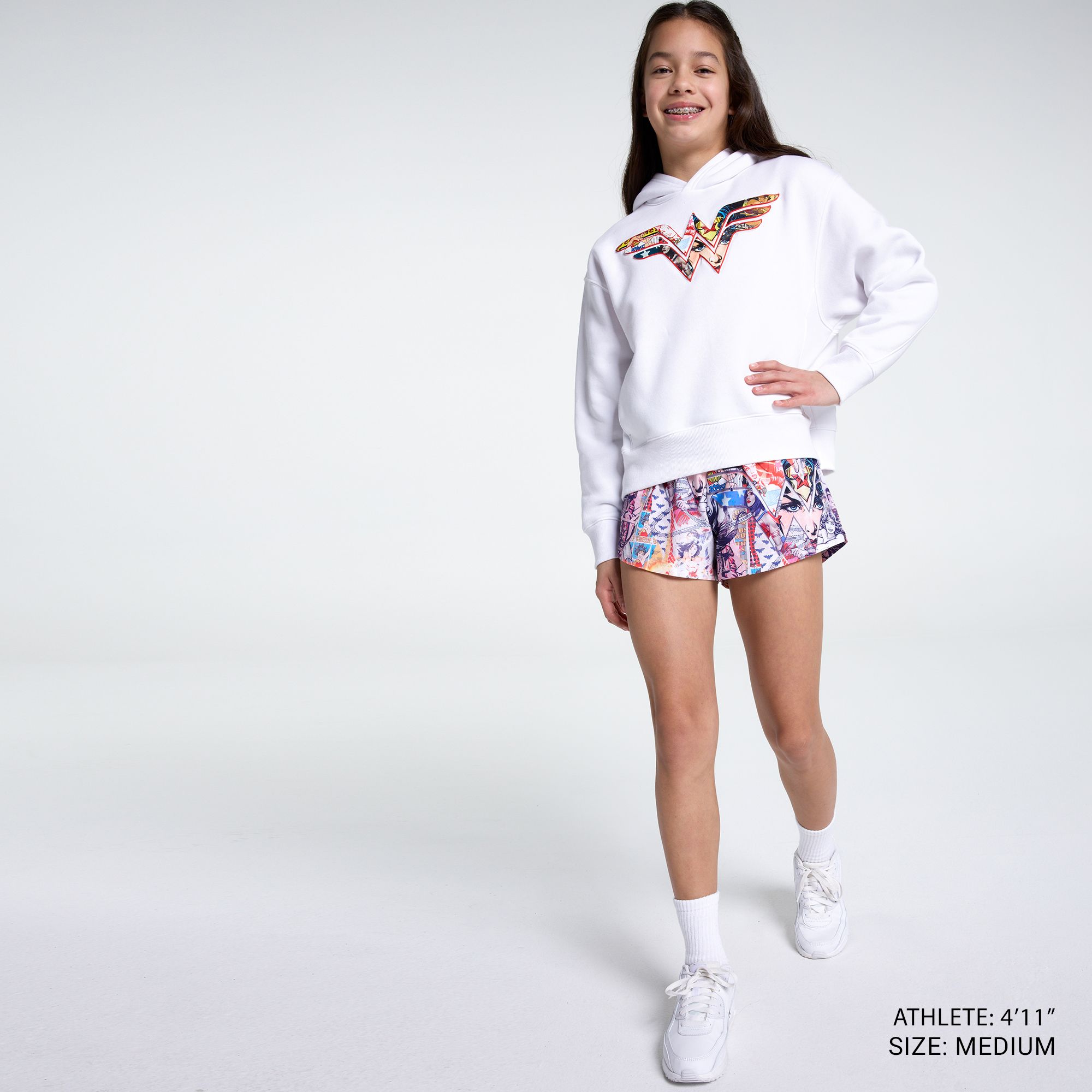 DC x DSG Girls' Wonder Woman White Classic Fleece Hoodie product image