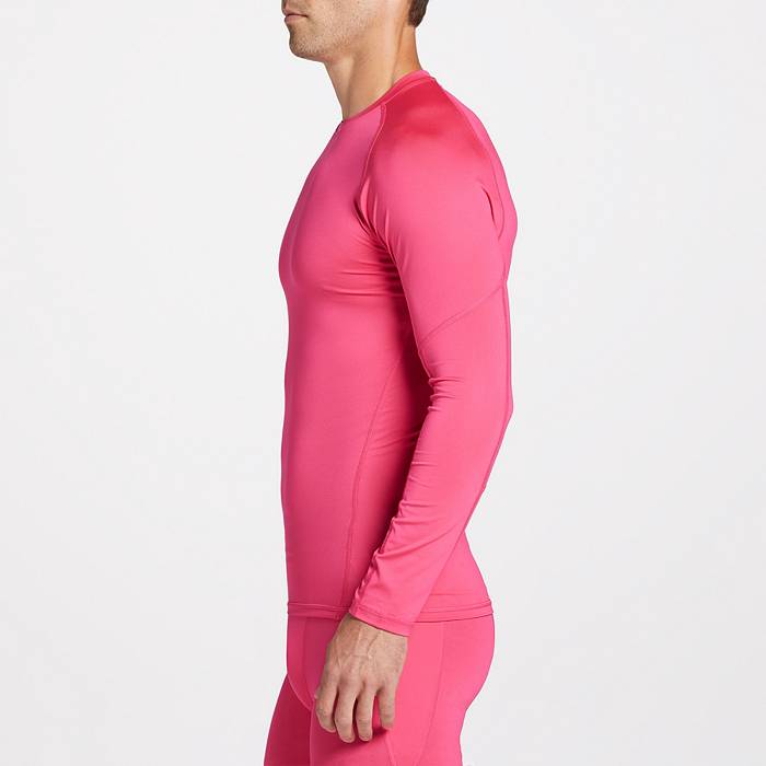 YOUTH COMPRESSION SHIRT LONG SLEEVE, PLAIN COLORS PINK