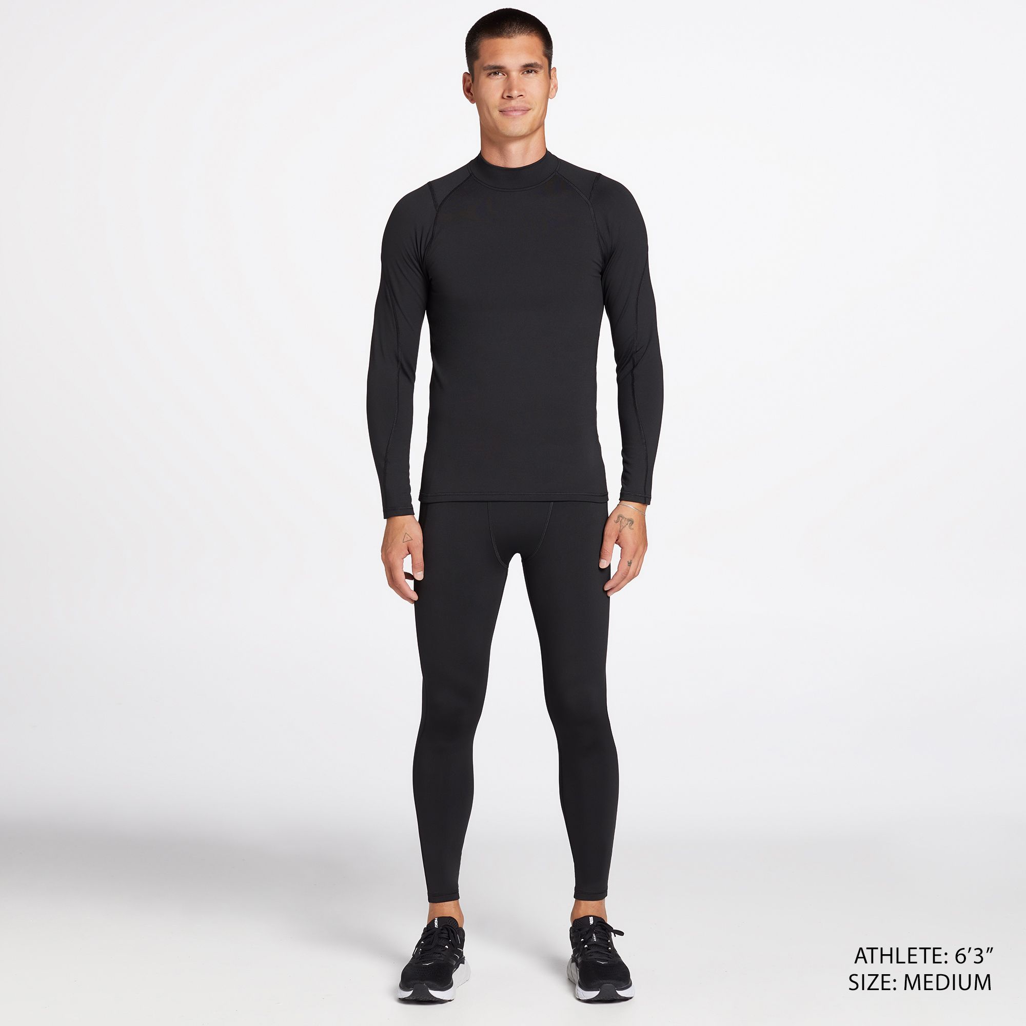 dsg mens cold weather compression mock neck long sleeve shirt