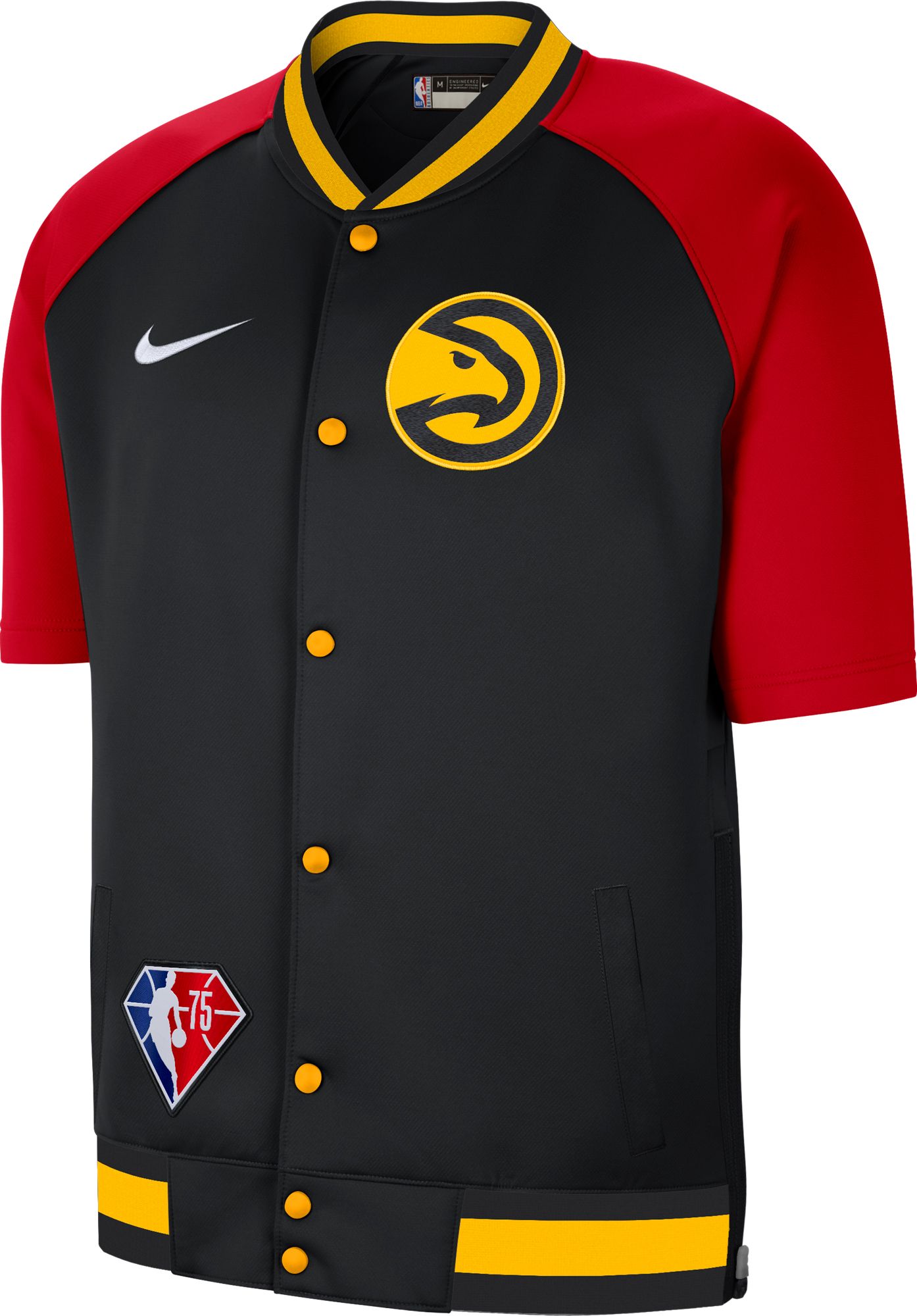 Nike Men's 2021-22 City Edition Atlanta Hawks Black Full Showtime Full Zip Short Sleeve Jacket product image