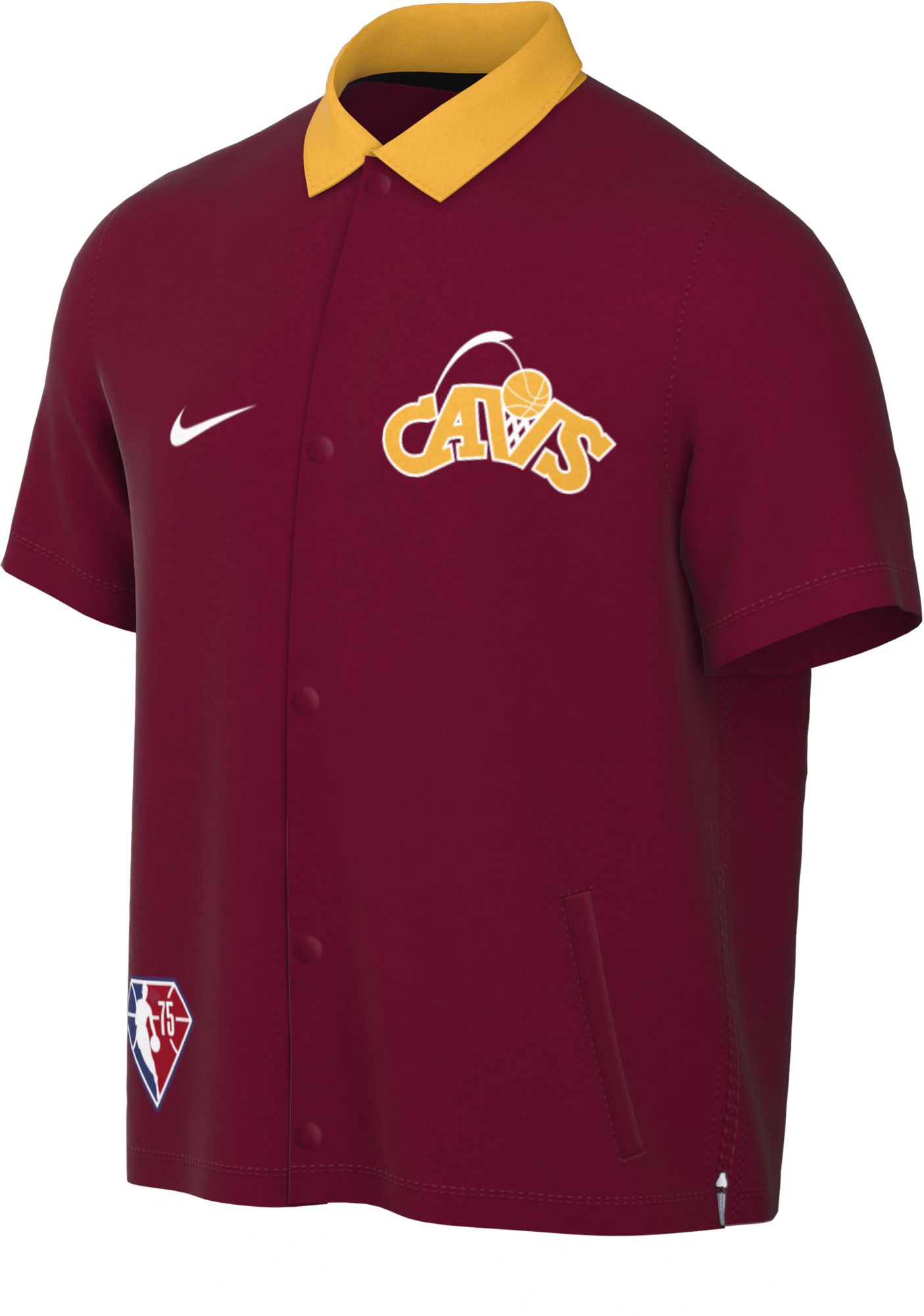 Nike Men's 2021-22 City Edition Cleveland Cavaliers Red Full Showtime Full Zip Short Sleeve Jacket product image