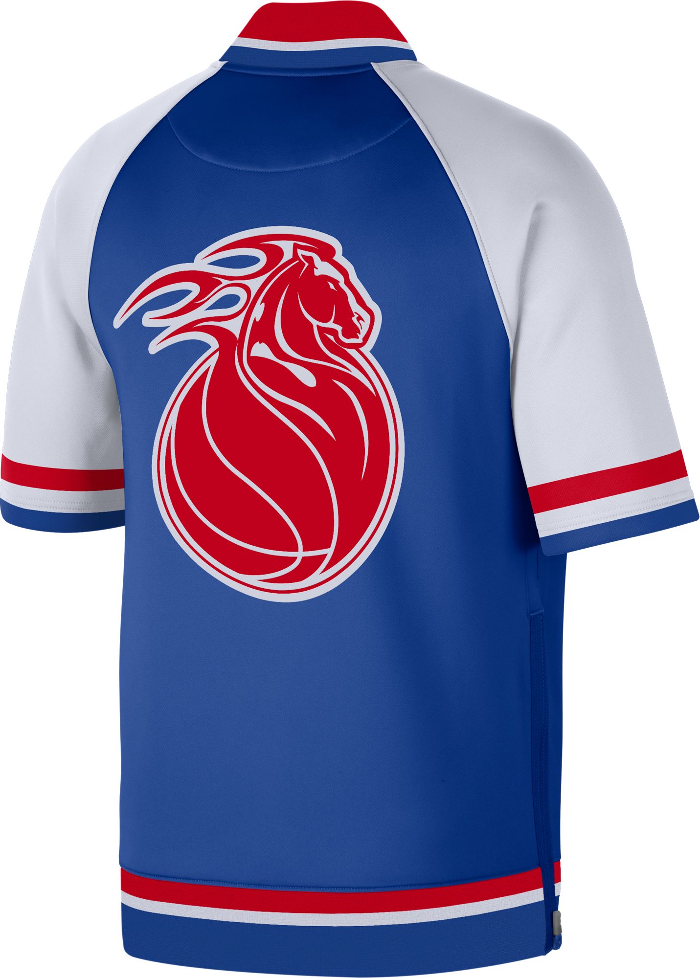 Nike Men's 2021-22 City Edition Detroit Pistons Blue Full Showtime Full Zip Short Sleeve Jacket product image