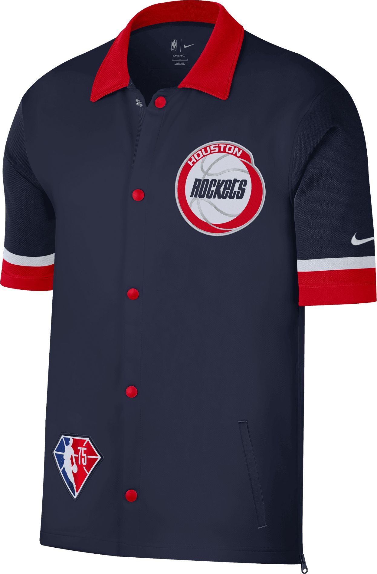 Nike Men's 2021-22 City Edition Houston Rockets Blue Full Showtime Short Sleeve Jacket product image