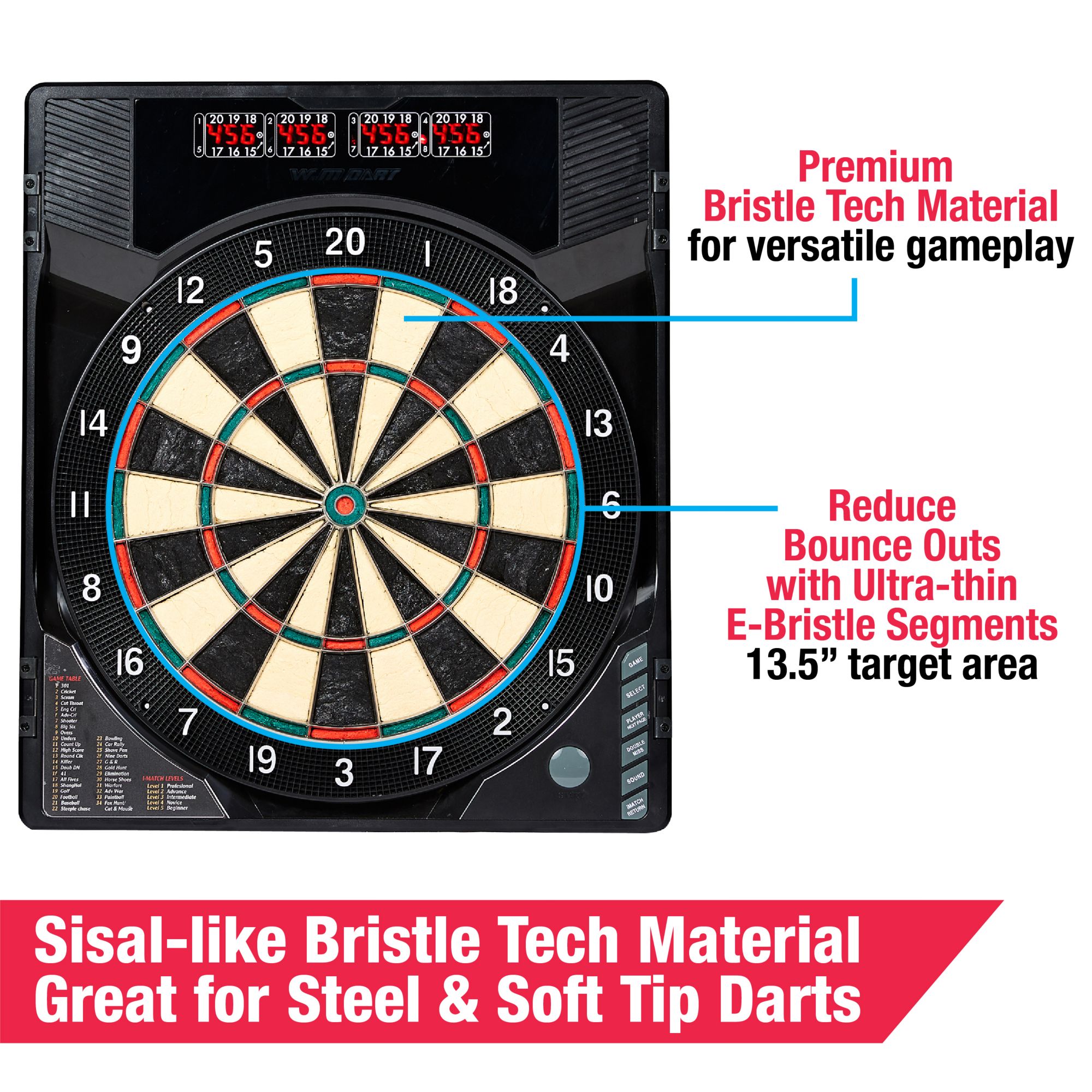 Medal Sports Bristletech Electronic Dartboard Cabinet product image