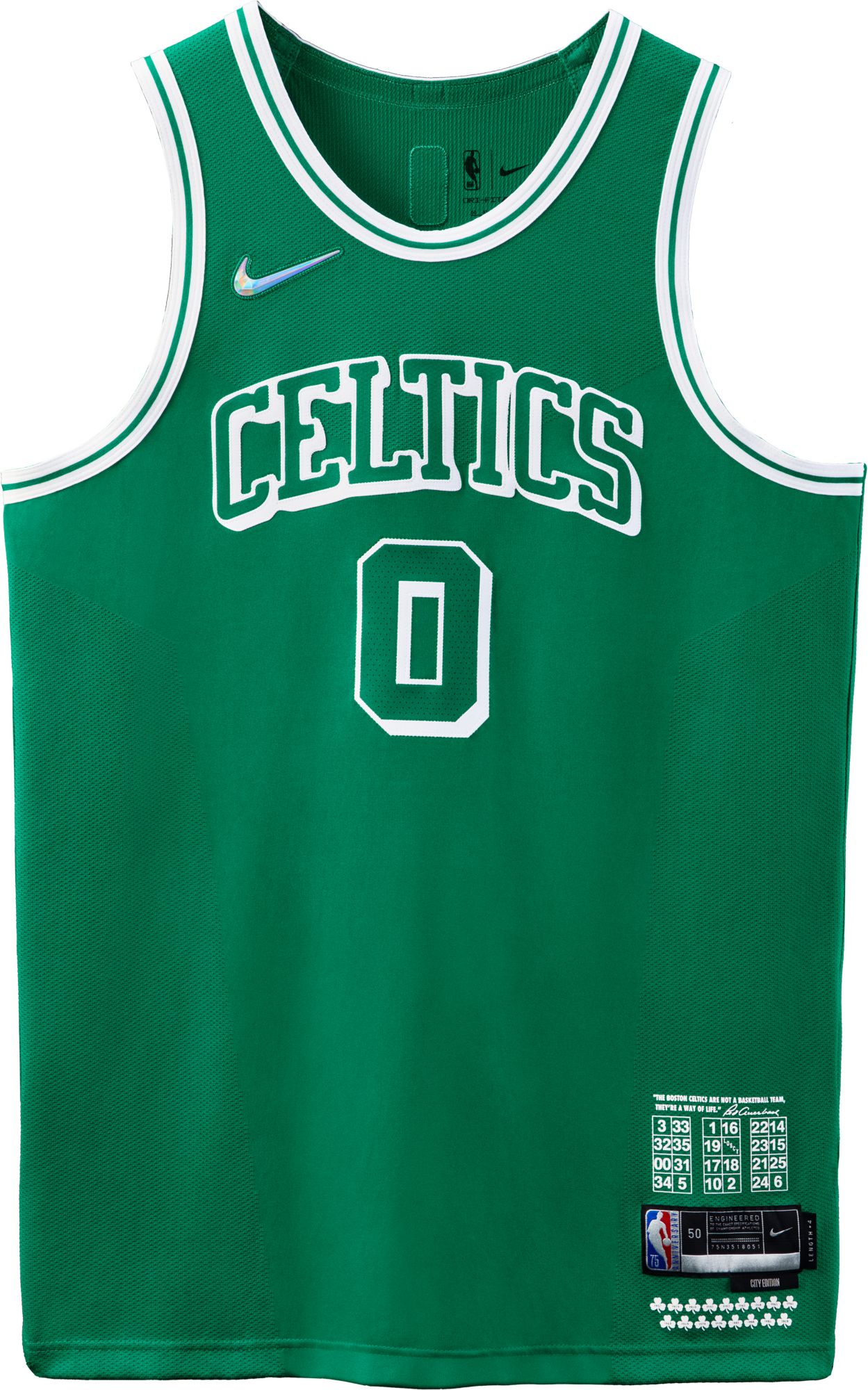 Nike Adult 2021-22 City Edition Boston Celtics Jayson Tatum #0 Jersey product image
