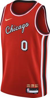 Nike Men's 2021-22 City Edition Chicago Bulls Coby White #0 Red Dri-FIT Swingman Jersey product image