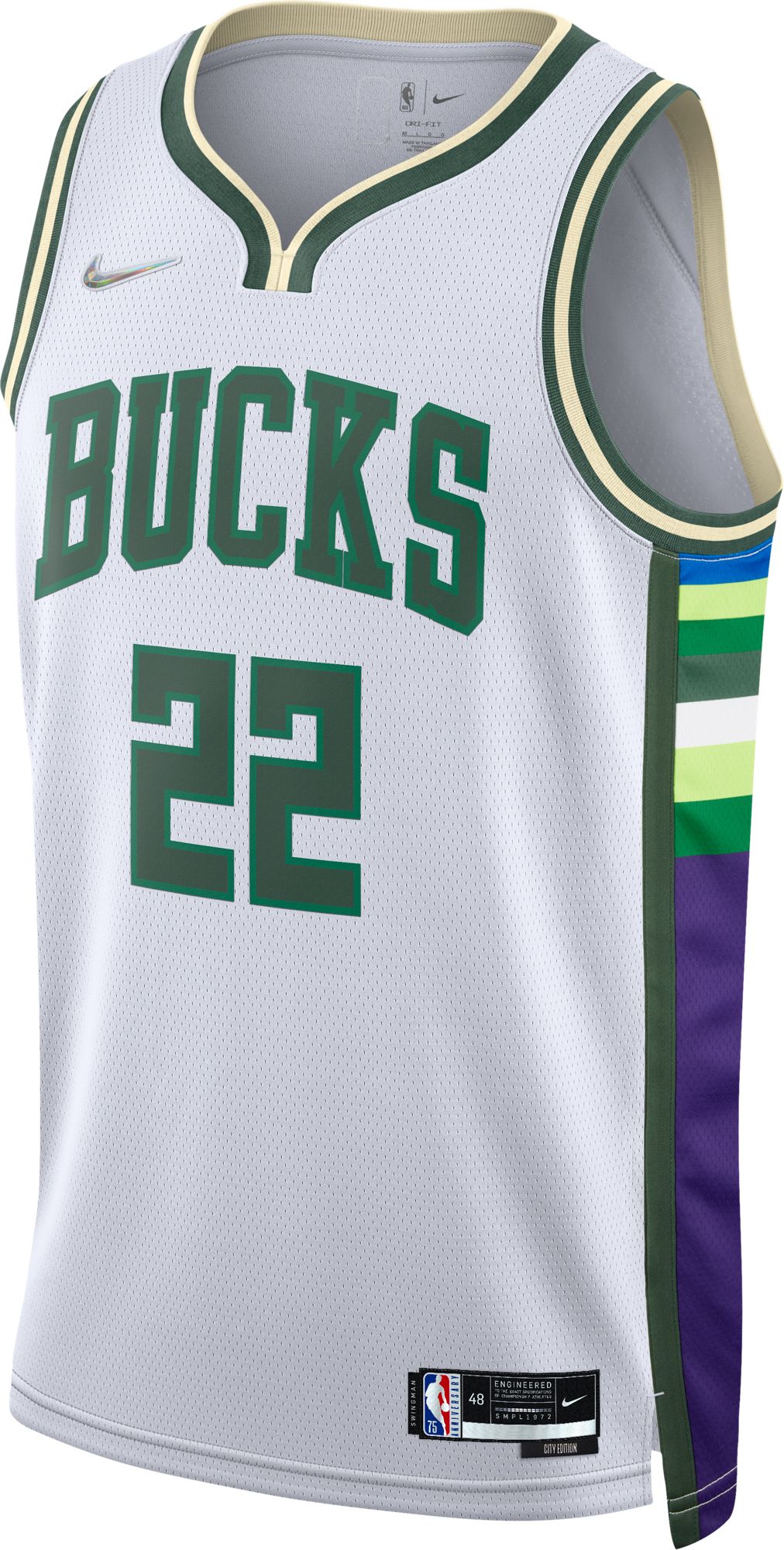 Nike Adult 2021-22 City Edition Milwaukee Bucks Khris Middleton #22 Jersey product image