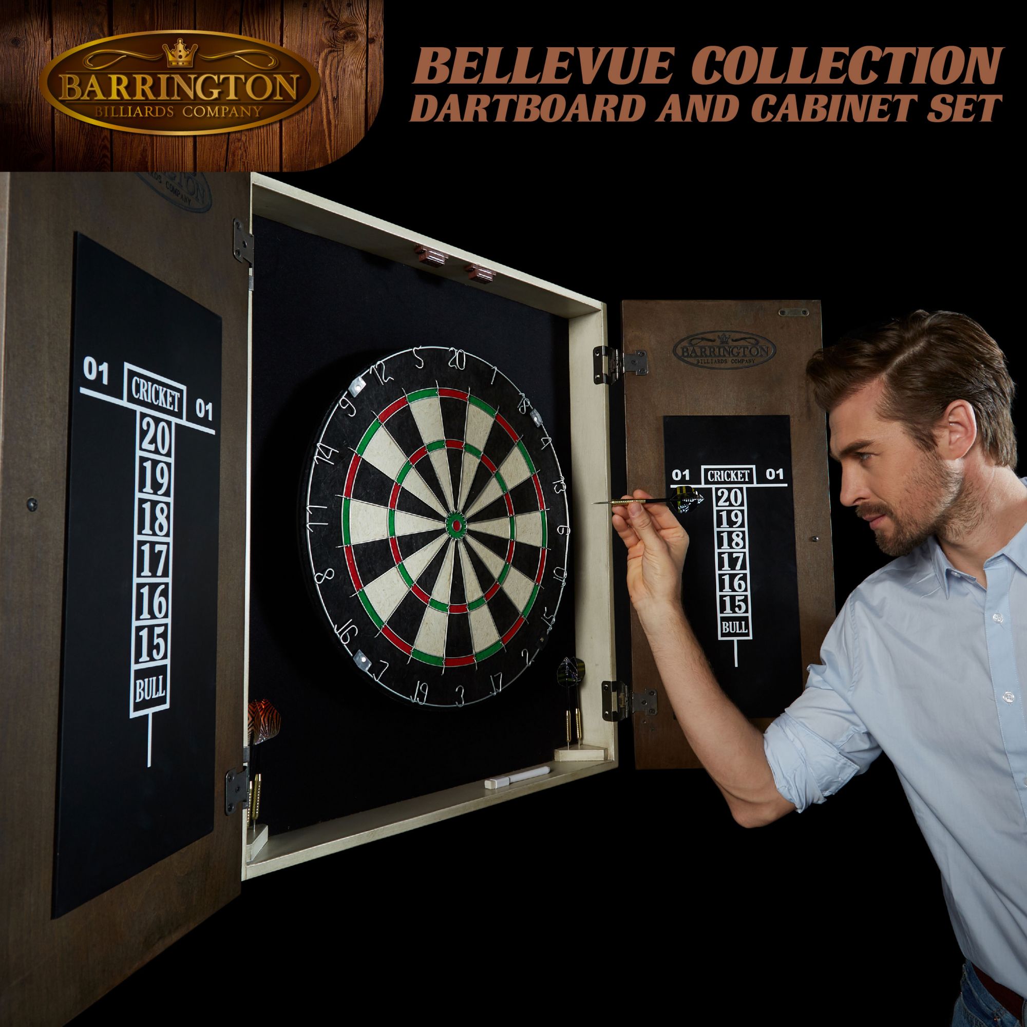 Barrington Billiards Bellevue Dartboard and Cabinet product image