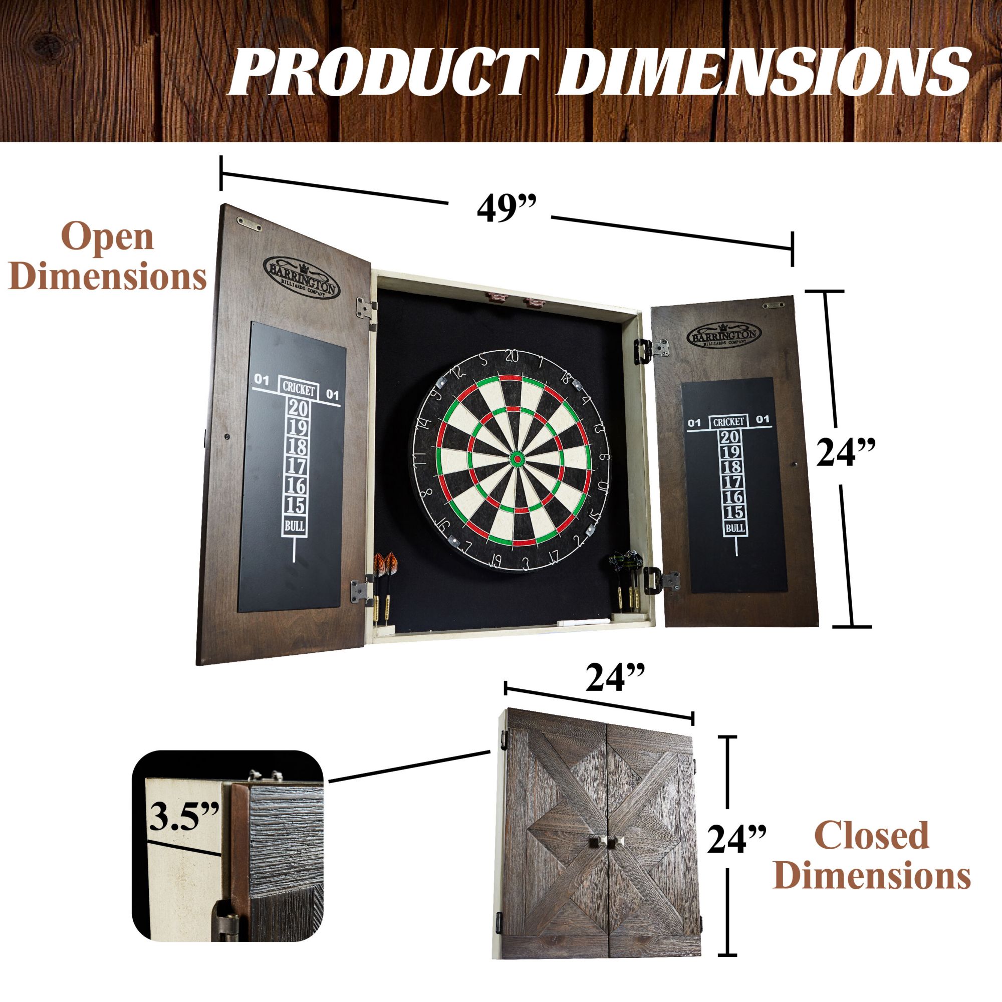Barrington Billiards Bellevue Dartboard and Cabinet product image
