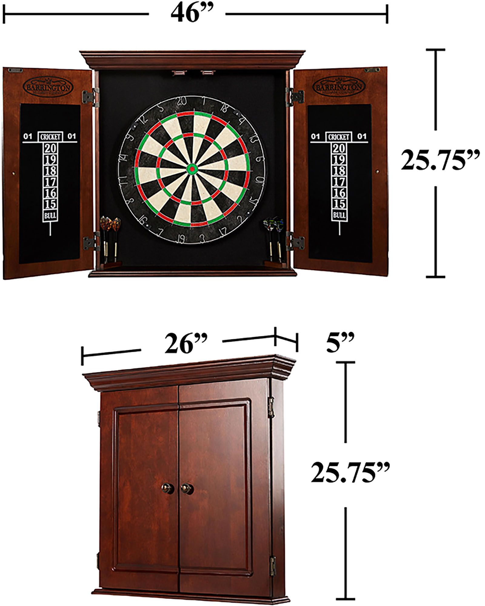 Barrington Chatham Bristle Dartboard and Cabinet Set with Darts product image