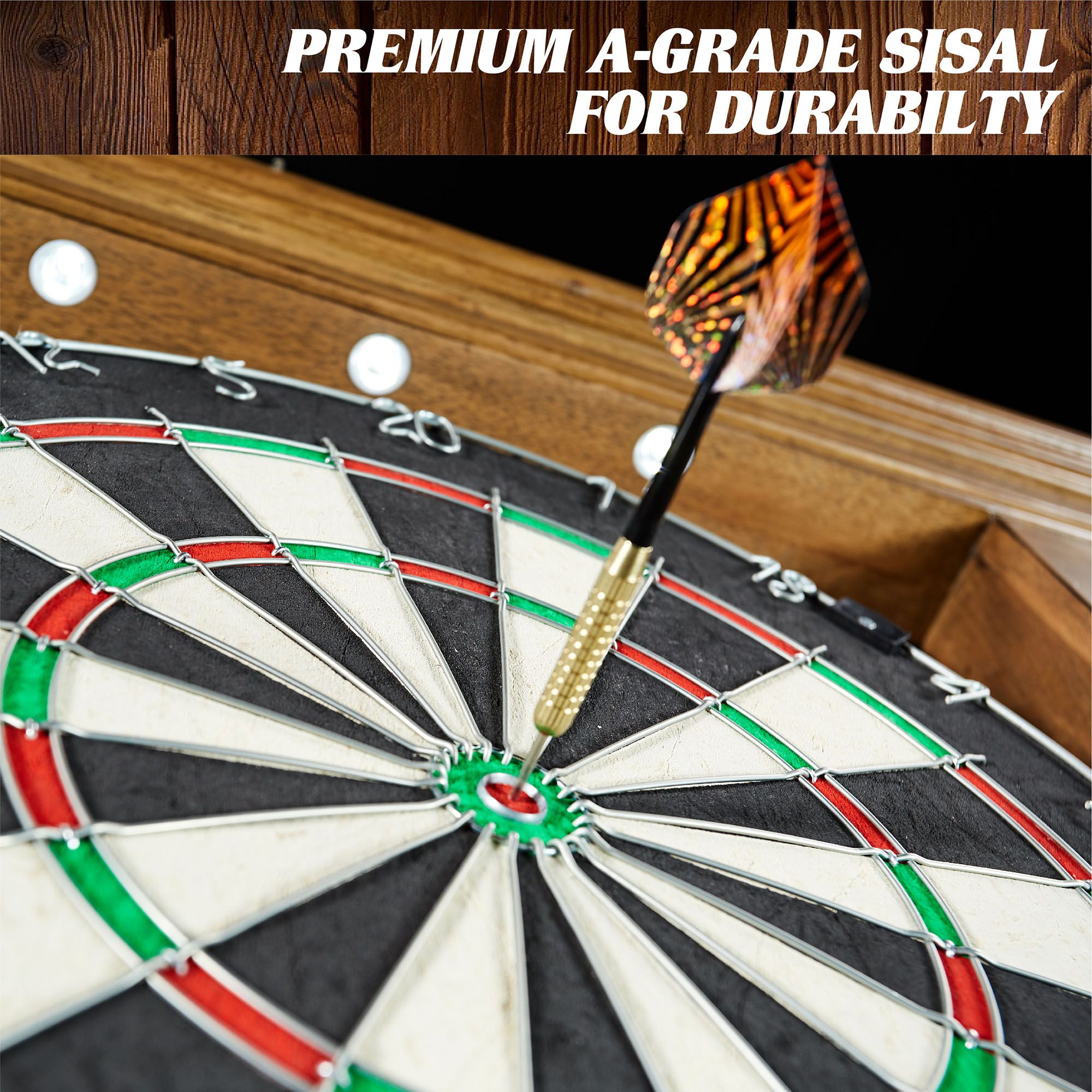 Barrington Woodhaven Premium Bristle Dartboard and Cabinet Set with Darts product image