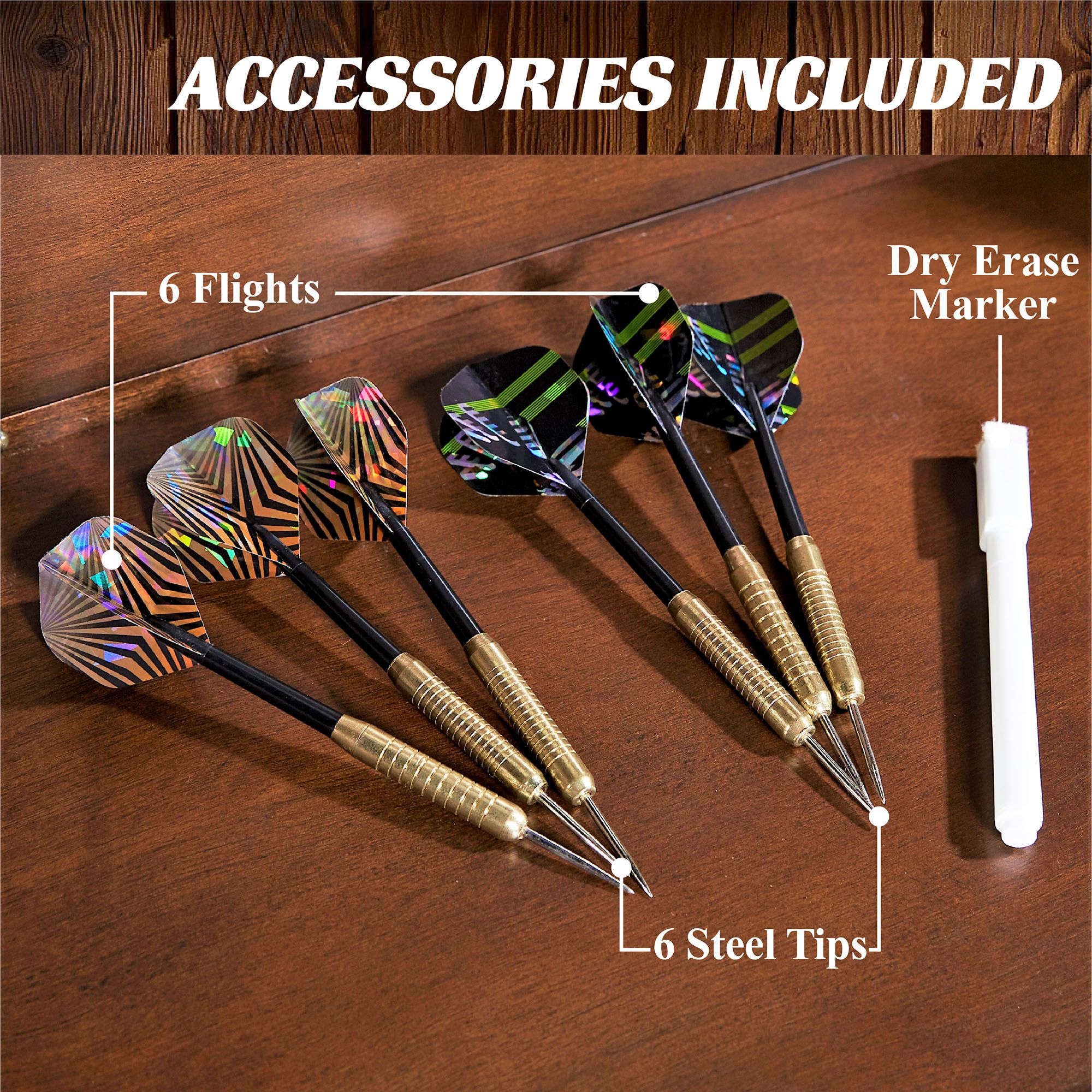 Barrington Woodhaven Premium Bristle Dartboard and Cabinet Set with Darts product image